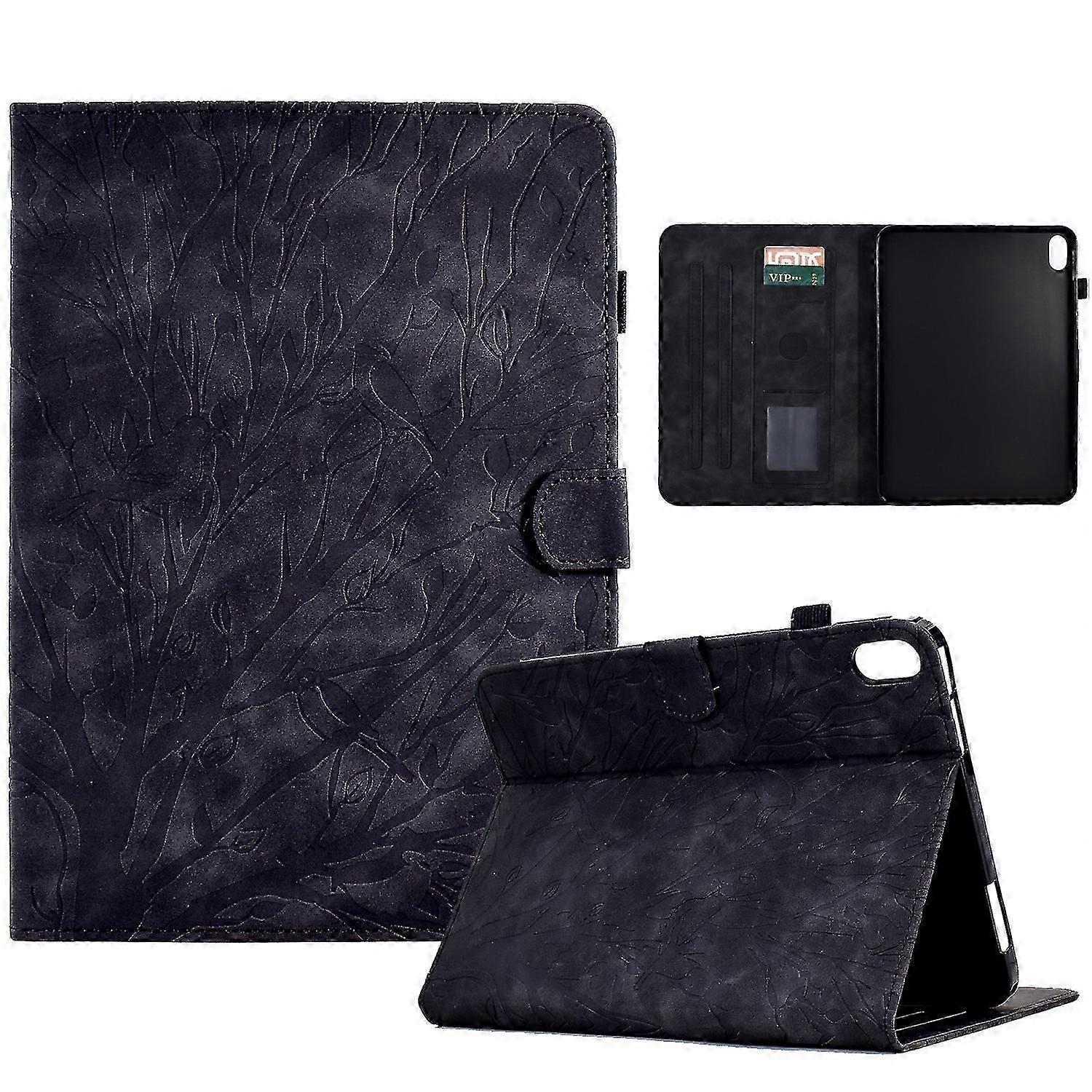 For Lenovo Tab P11 J606F Fortune Tree Pressure Flower PU Tablet Case with Wake-up / Sleep Function