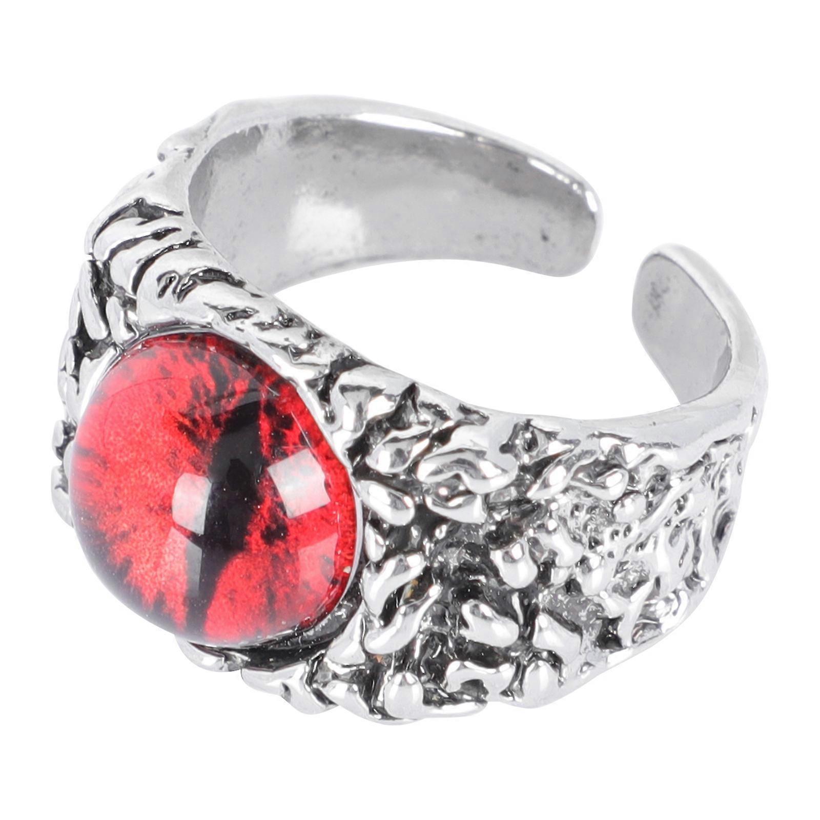 Unisex Open Ring Evil Eyeball Adjustable Ring 2Pcs Red Iron Jewelry