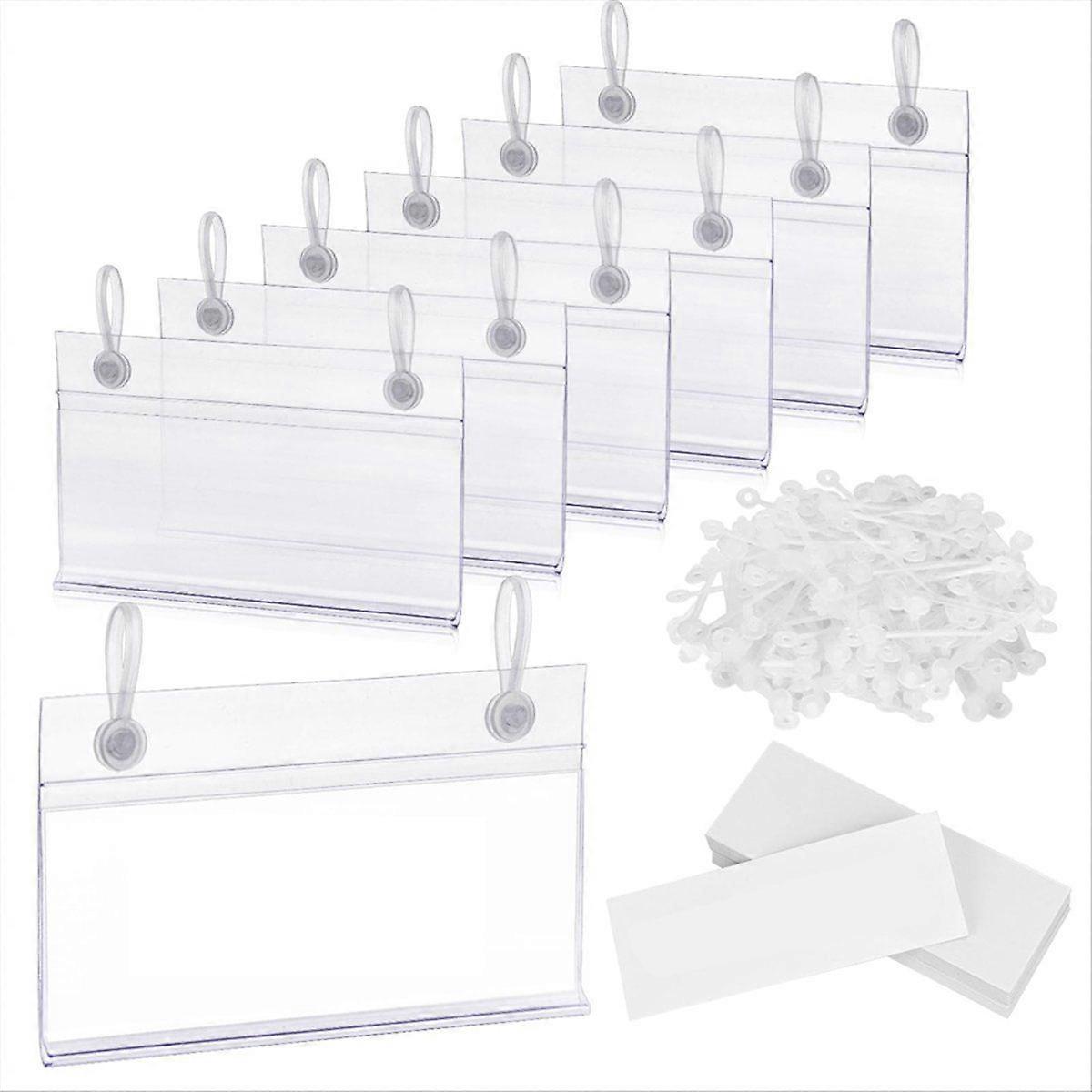 100PCS Clear Label Holders for Wire Shelf Retail Price Label