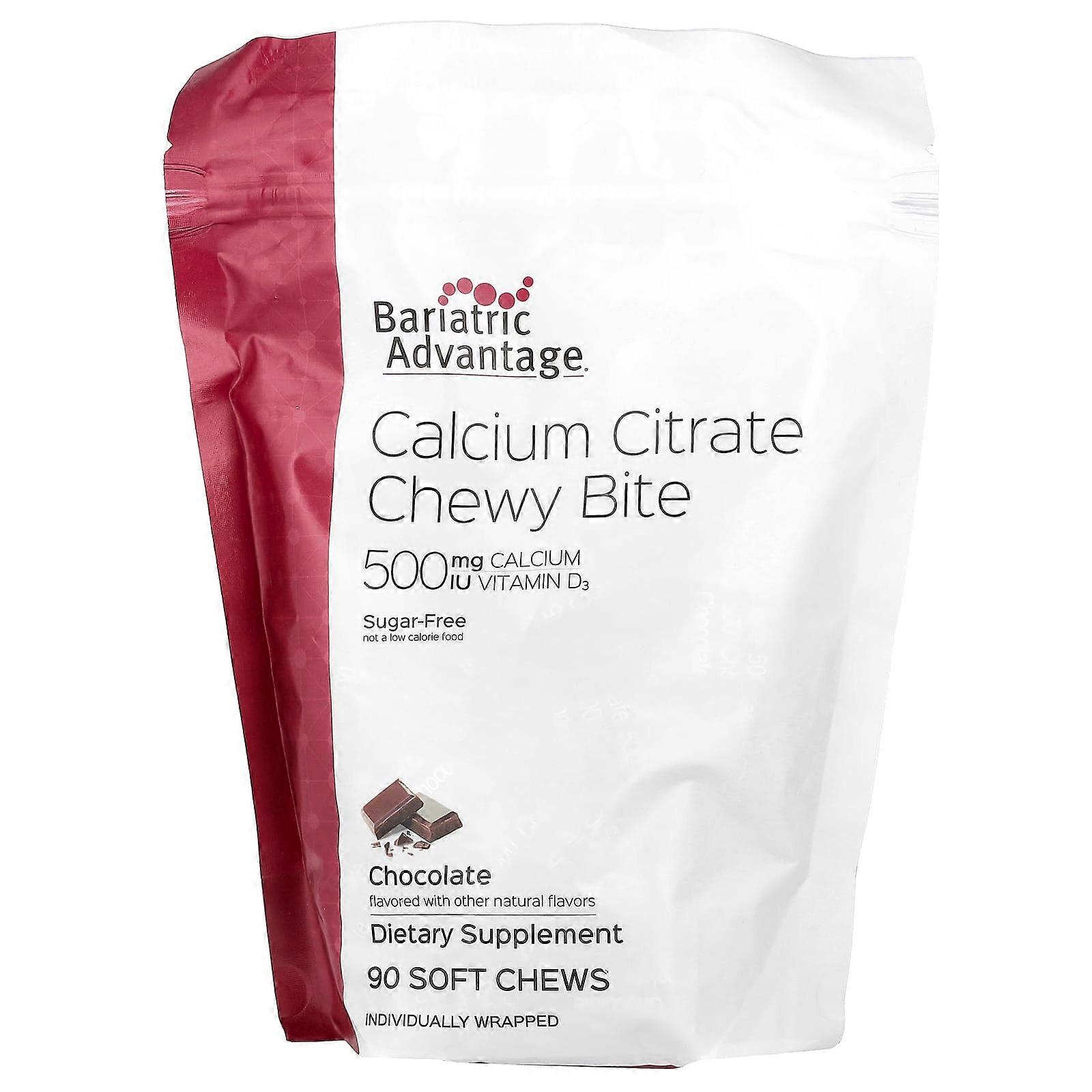 Calcium Citrate Chewy Bite, Sugar-Free, Chocolate, 90 Soft Chews