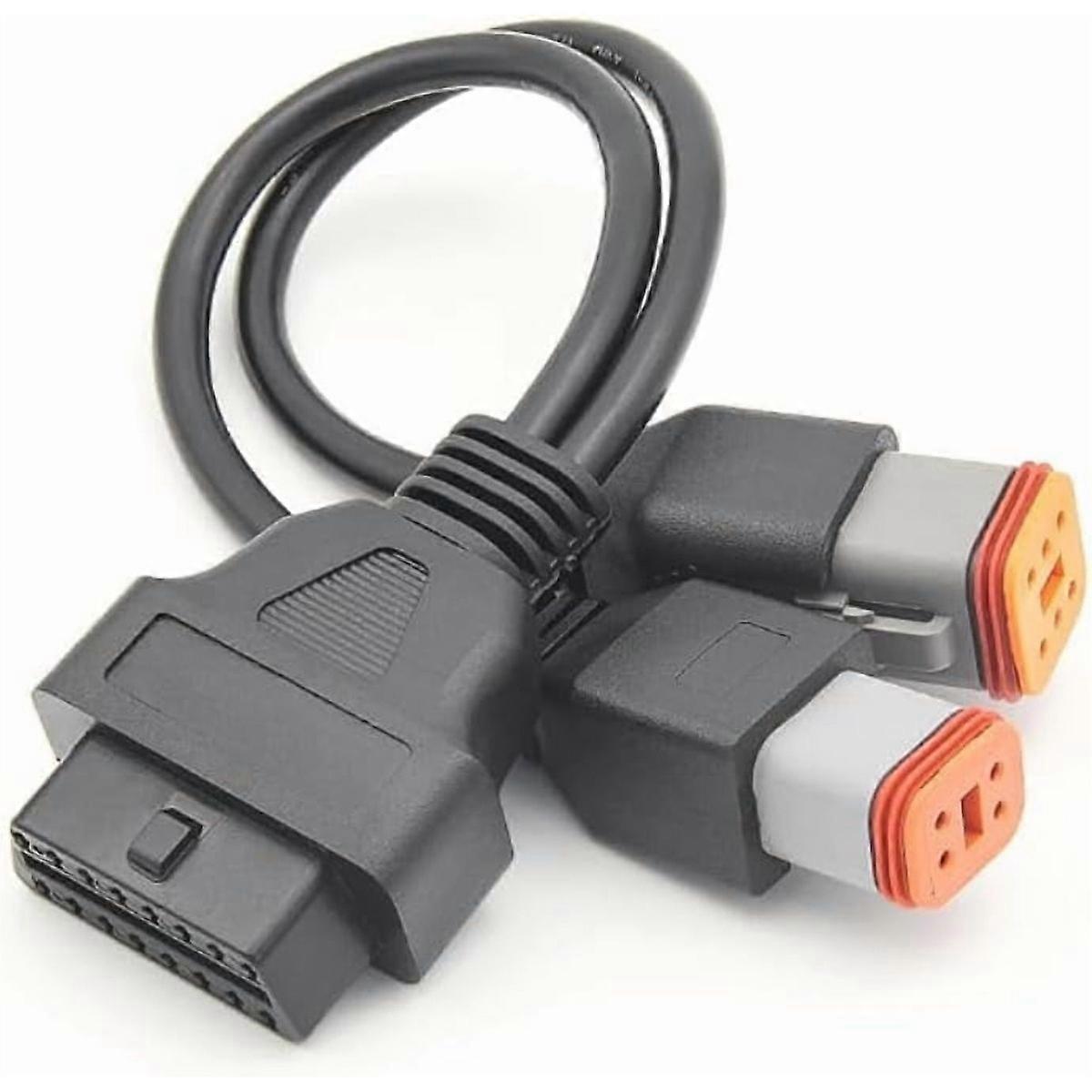 4pin for Harley Davidson 6pin to 16pin OBD 2 Extension Cable