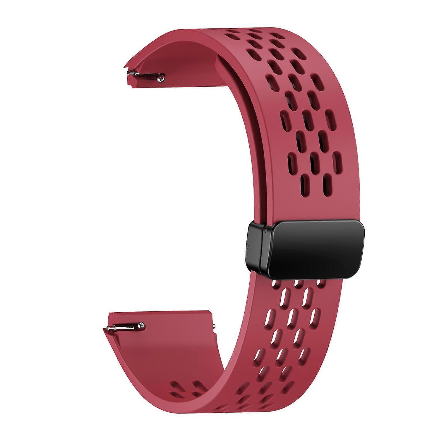 For Huawei Watch GT 6 Pro 46mm Magnetic Silicone Watch Band Solid Color Folding Clasp Adjustable Str