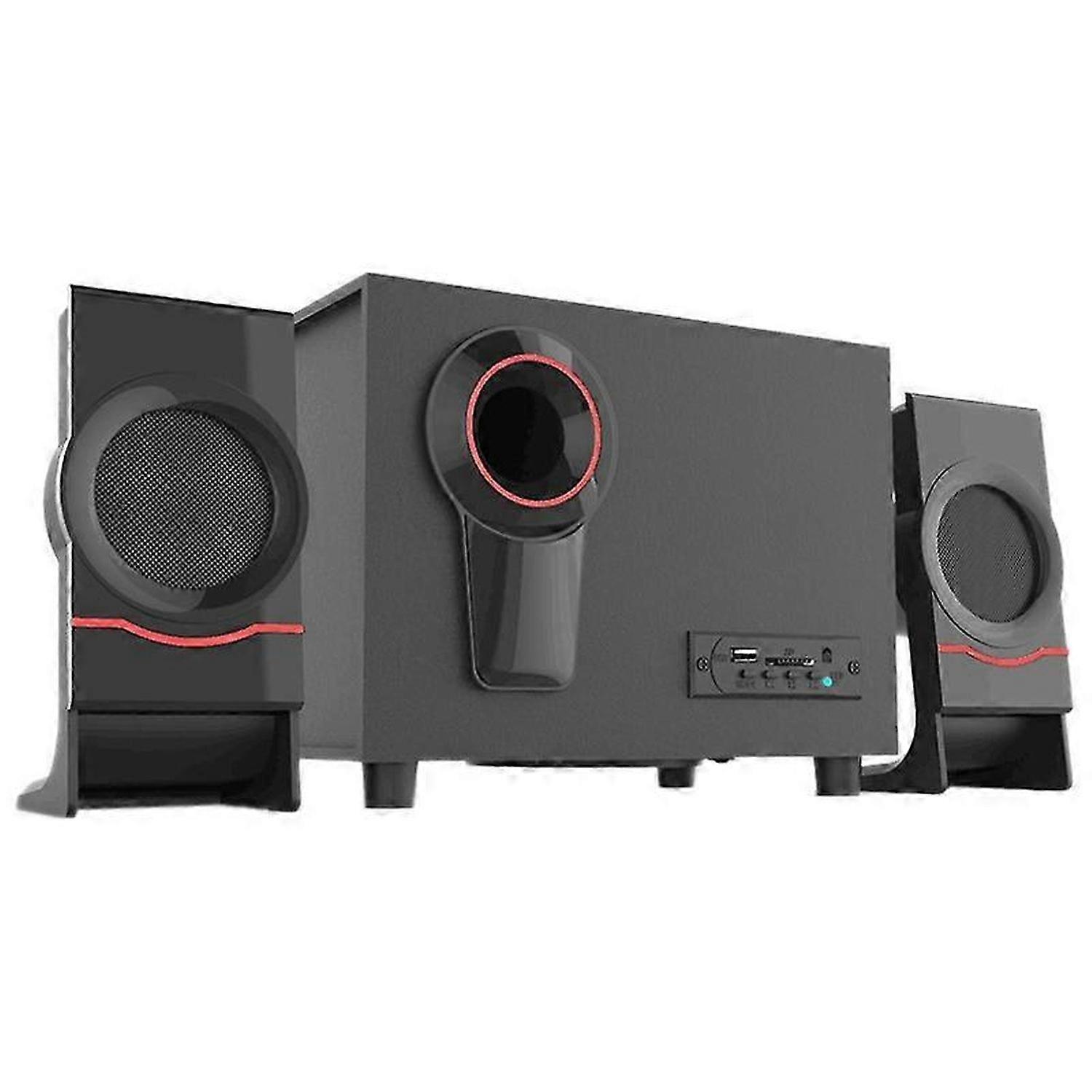 Bilgisayar Hoparlörleri Ahşap 2.1 Multimedya Subwoofer Bluetooth Ses USB Dizüstü Bilgisayar Hoparlörleri Bluetooth +3.5