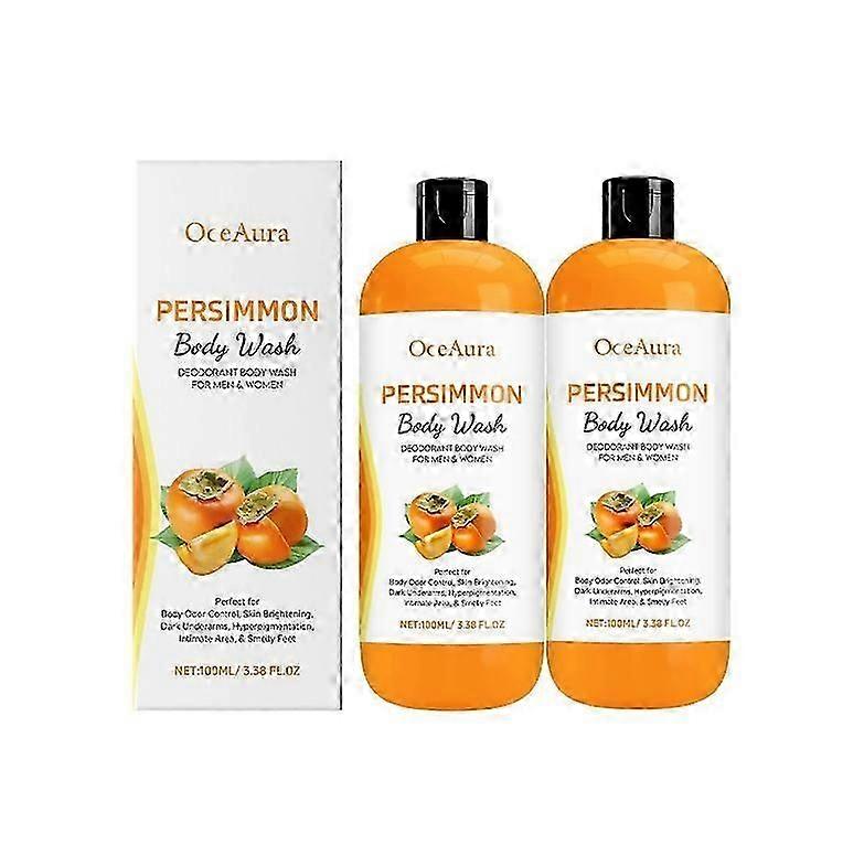 1-5X Persimmon Body Wash for Body Odor Control - Purifying Deodorizing Soap for Eliminating Odor