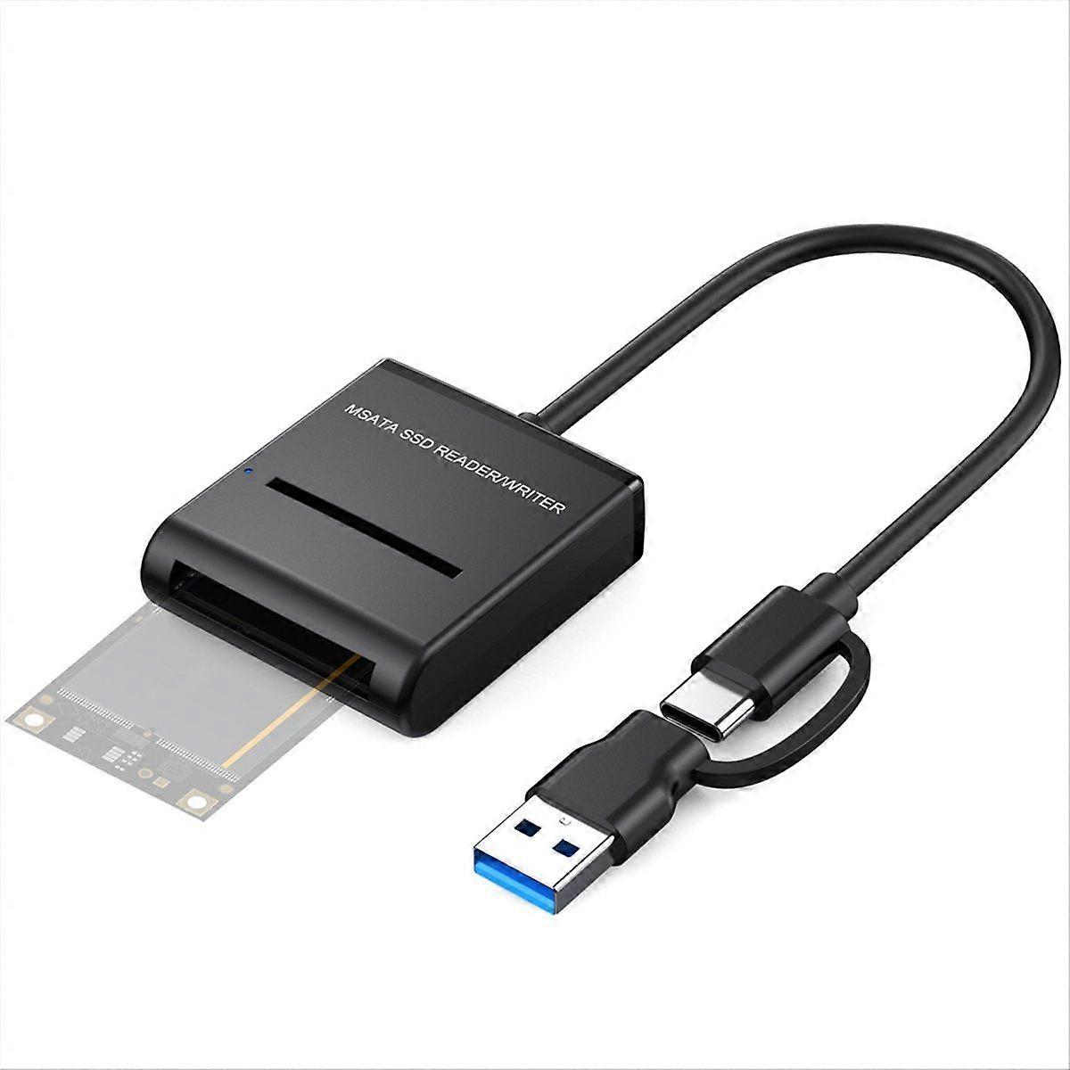 MSATA Easy Drive Cable Type C Mini USB3.1 External Hard Drive Enclosure 6Gbps High Speed Solid Stat