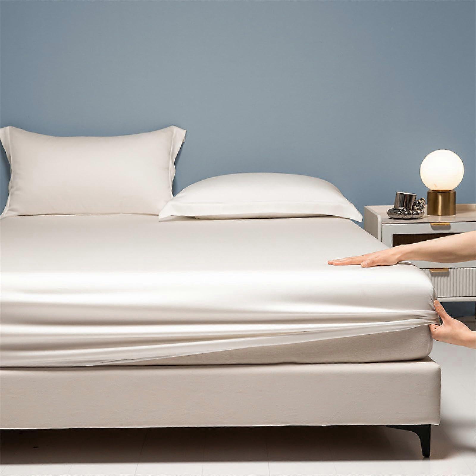 Deep Pocket Bed Sheets King Size 150x200+25cm Satin Fitted Sheet