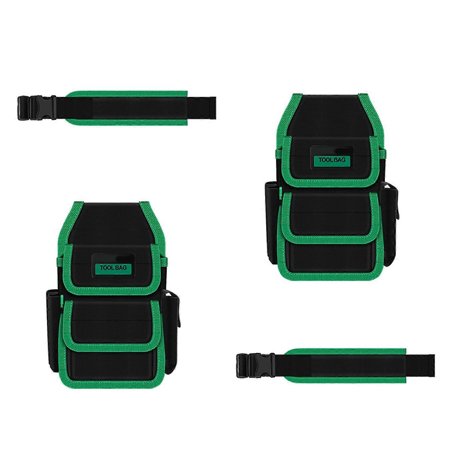 2 Pack Multi Pocket Utility Pouch Quick Access Clip Hands Less Tool Storage Organizers Abrasion Resistant For Job Sites Multicolor