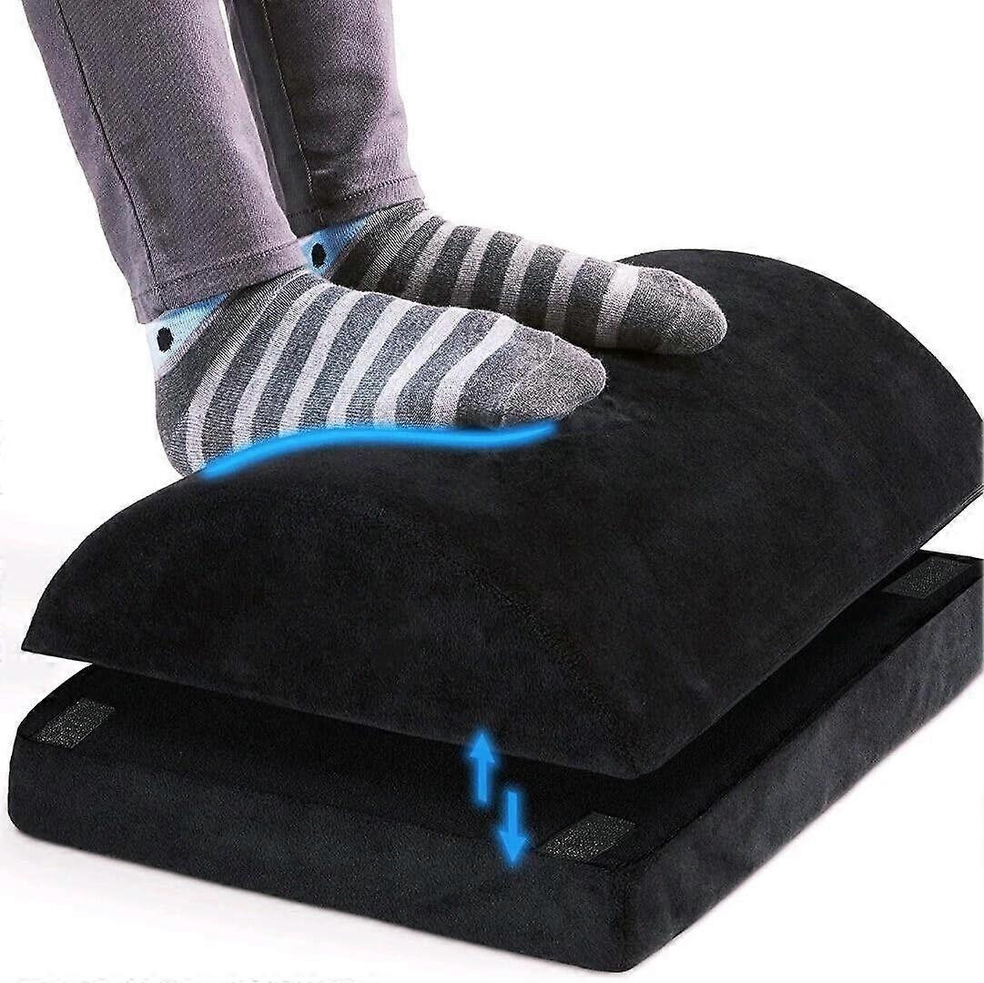 Ergonomic Snug Step Foot Rest UnderDesk Foot Rest With Memory Foam Cushion Adjustable NonSlip Base Washable Cover Black