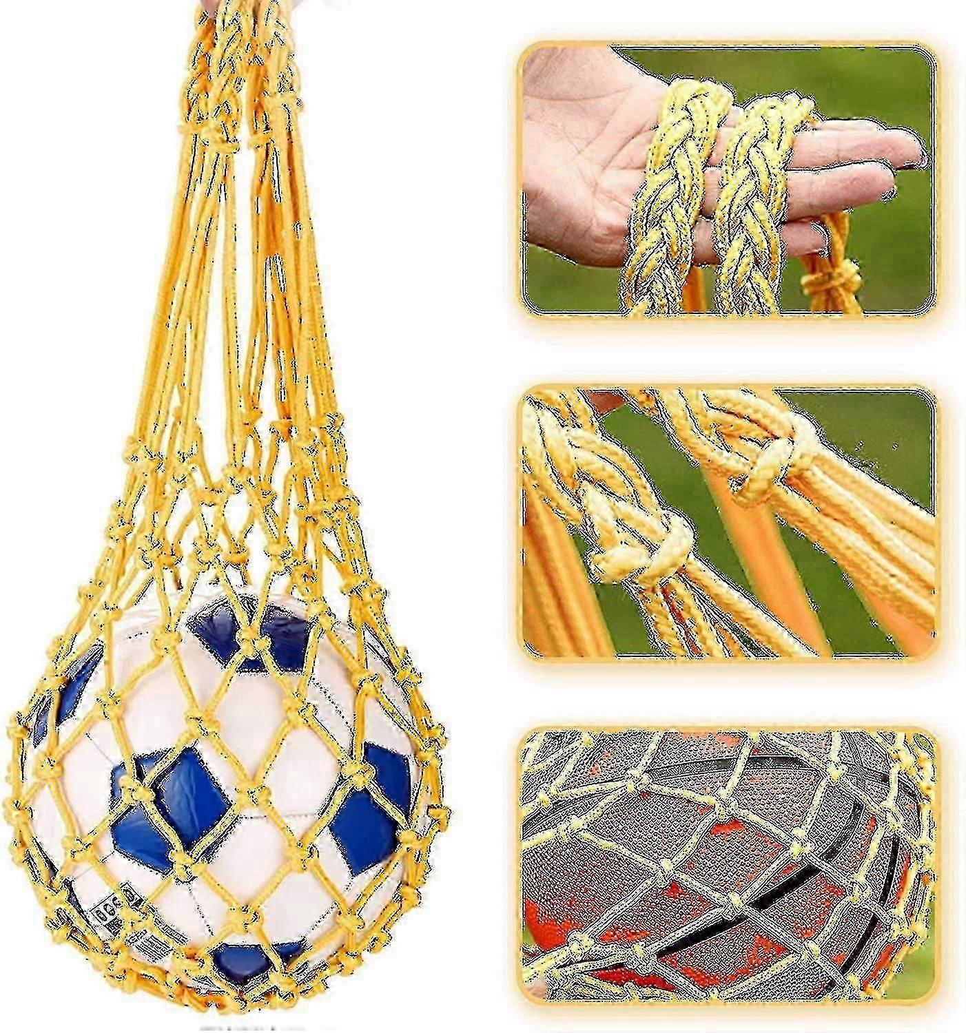 2 adet Top Net Çanta Taşınabilir Naylon Spor Topu Mesh Cep Voleybol Basketbol için