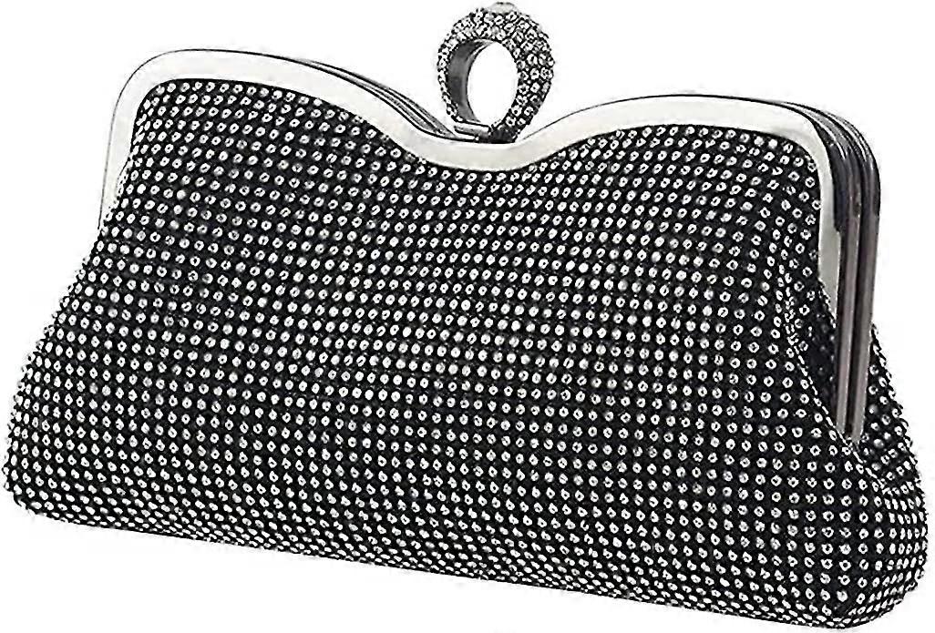 Rhinestone Damen Clutch (schwarz)