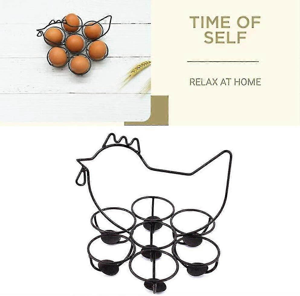 Metal Egg Rack Chicken Pattern Storage For Kitchen Dining Room Easter Decoration