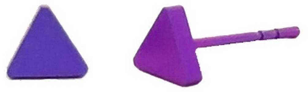 Ti2 Titanium Triangle Stud Earrings - Purple