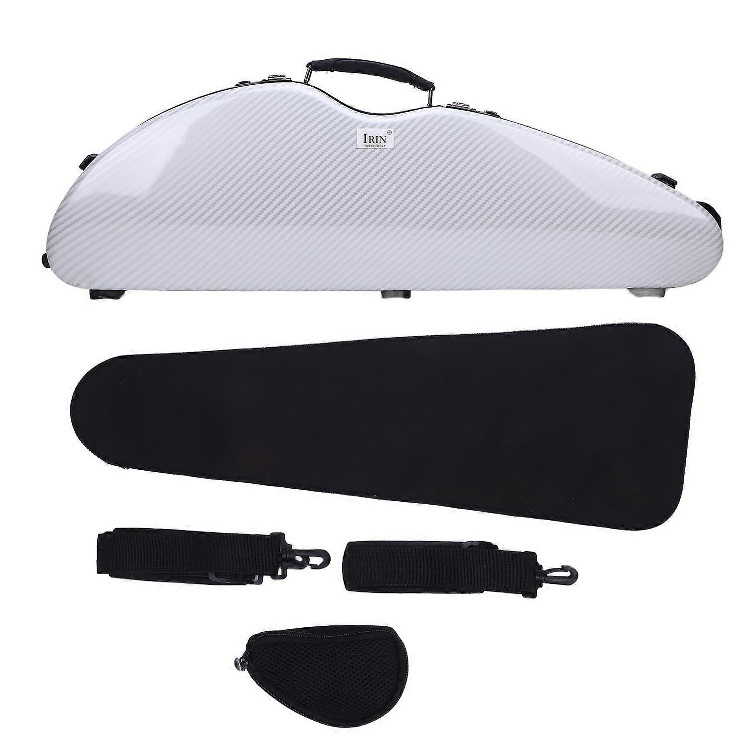 Violin Hard Case Built in Hygrometer Double Strap White Color Carbon Fiber 4/4 Full Size Violin Box 