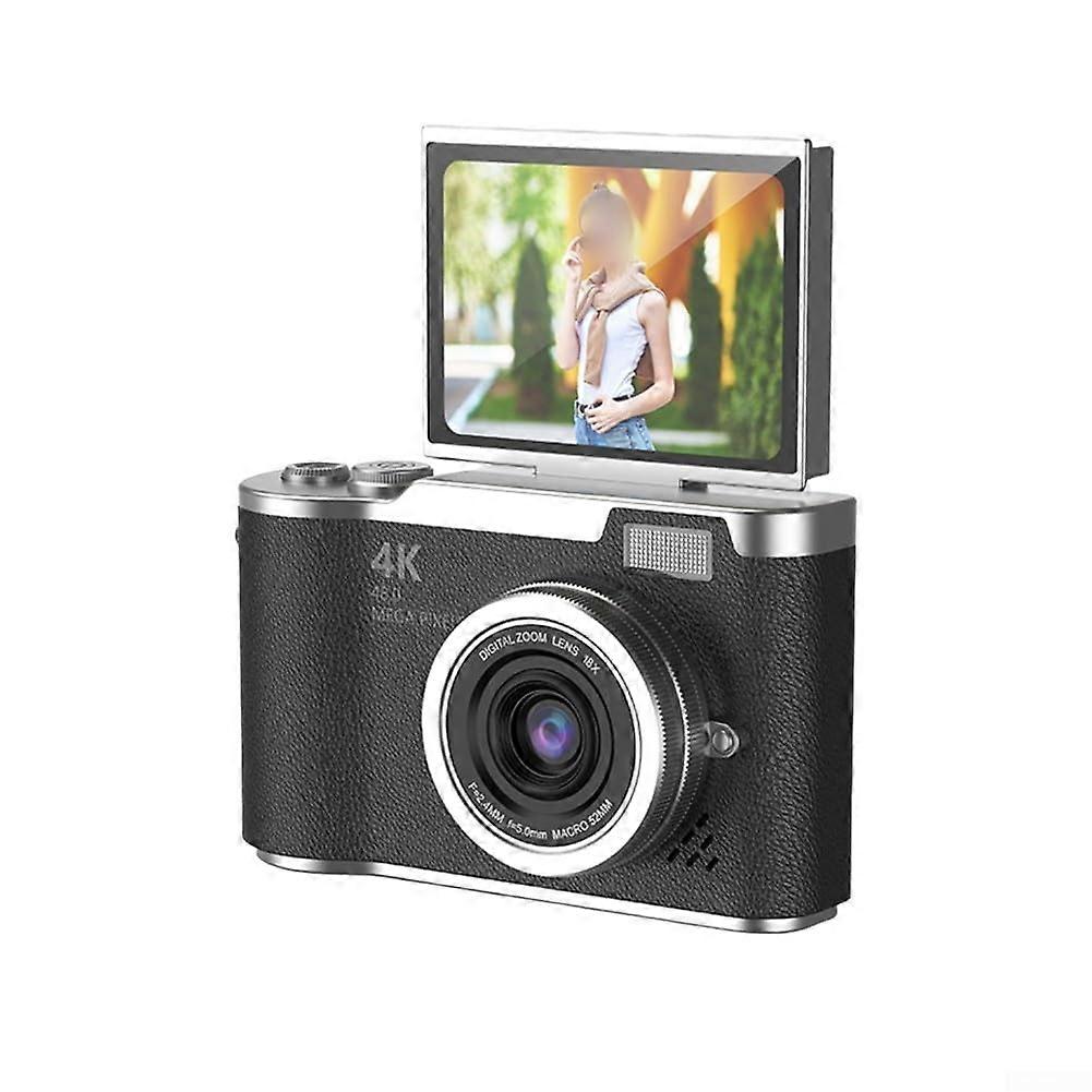4K Digital Camera 48MP with 8X Optical Zoom, 180° Flip Screen for Vlogging and Photography Brown
