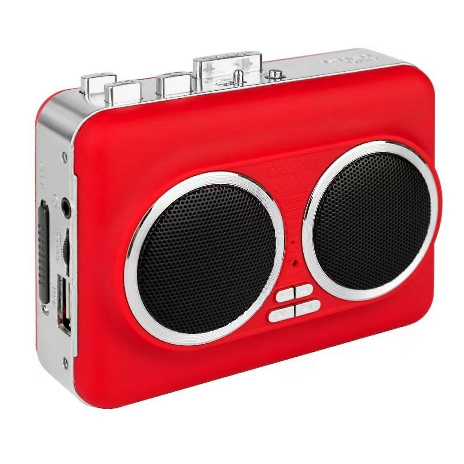 Vintages USB Cassettes Player MP3 Converters Builts in Digitalizer For Tape Preservation ABS Lightweight Design  Red