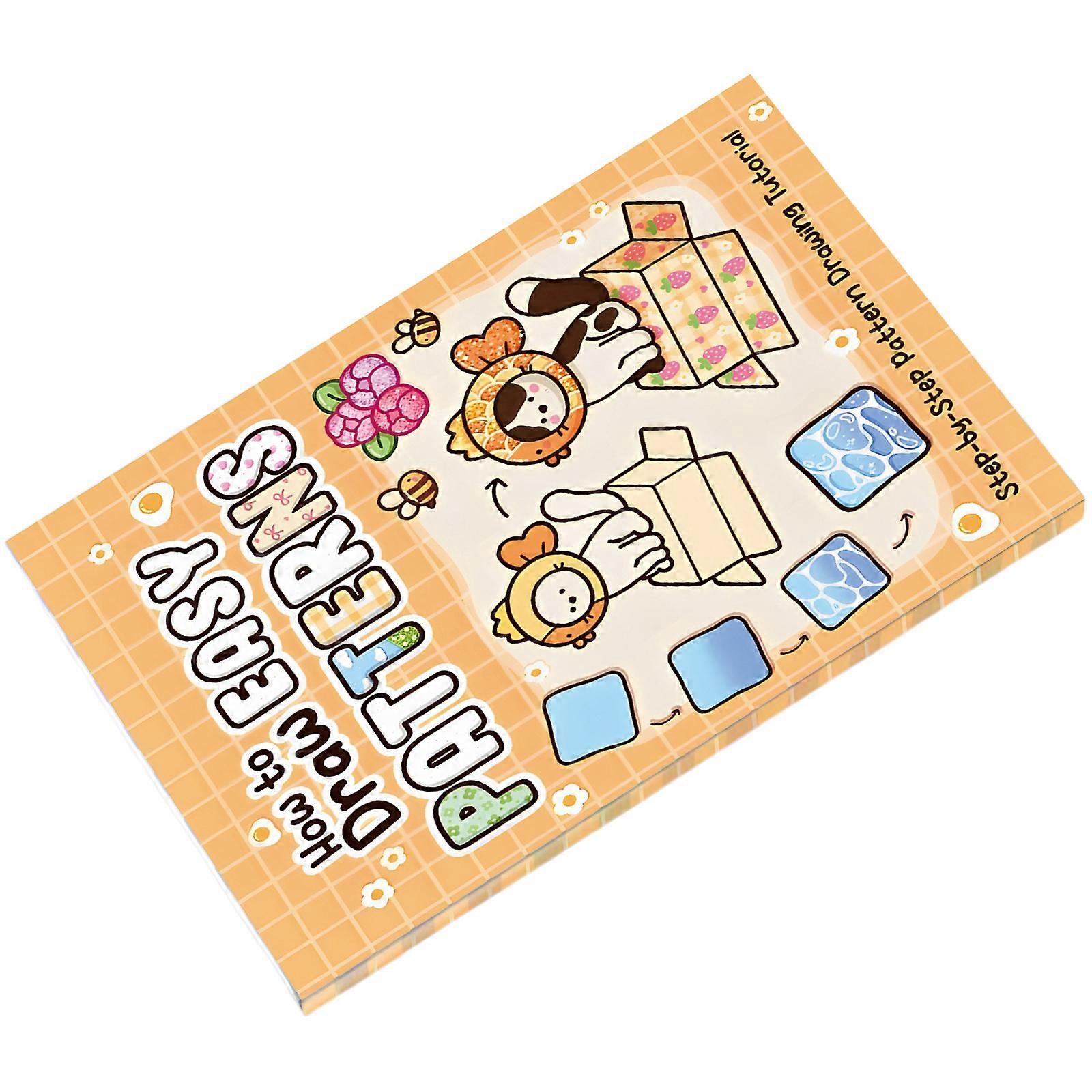 Step by Step Drawing Workbook For Kids Adults Easy To Follow Art Drawing Guide Book Beginner Sketching Workbook     Orange