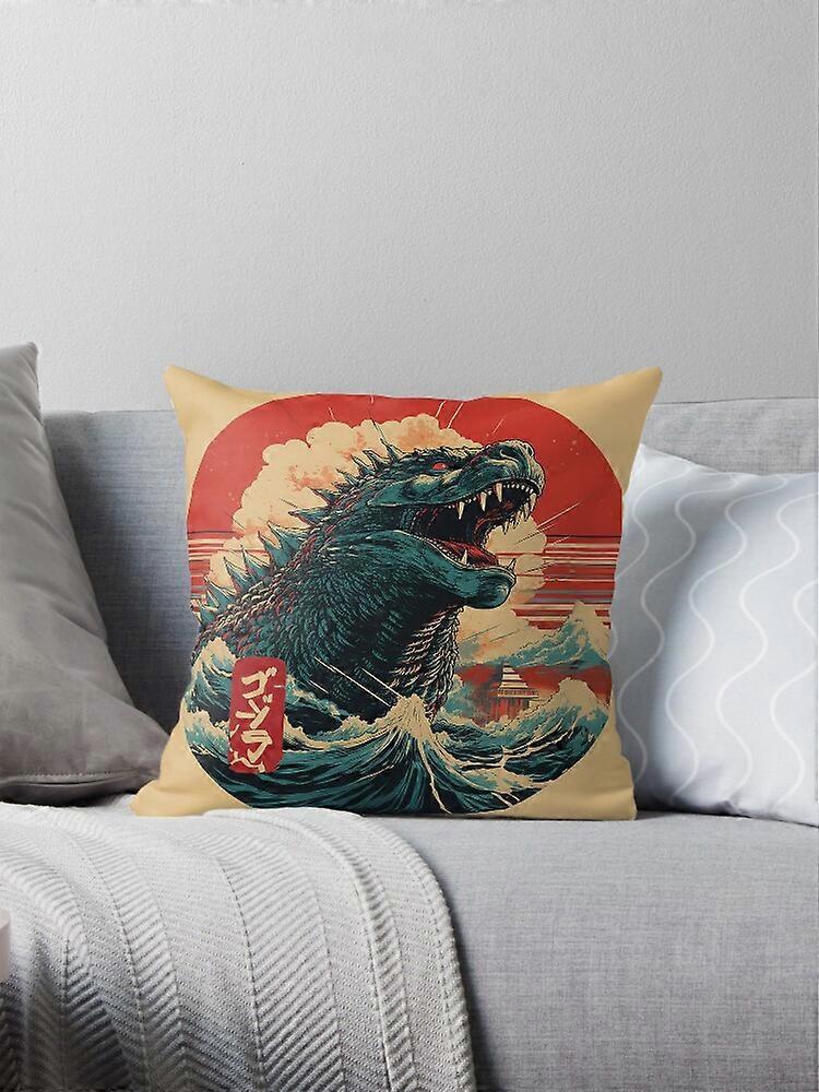 Uma NOVA capa de almofada Godzilla para sofá de 16x16 polegadas, dois lados