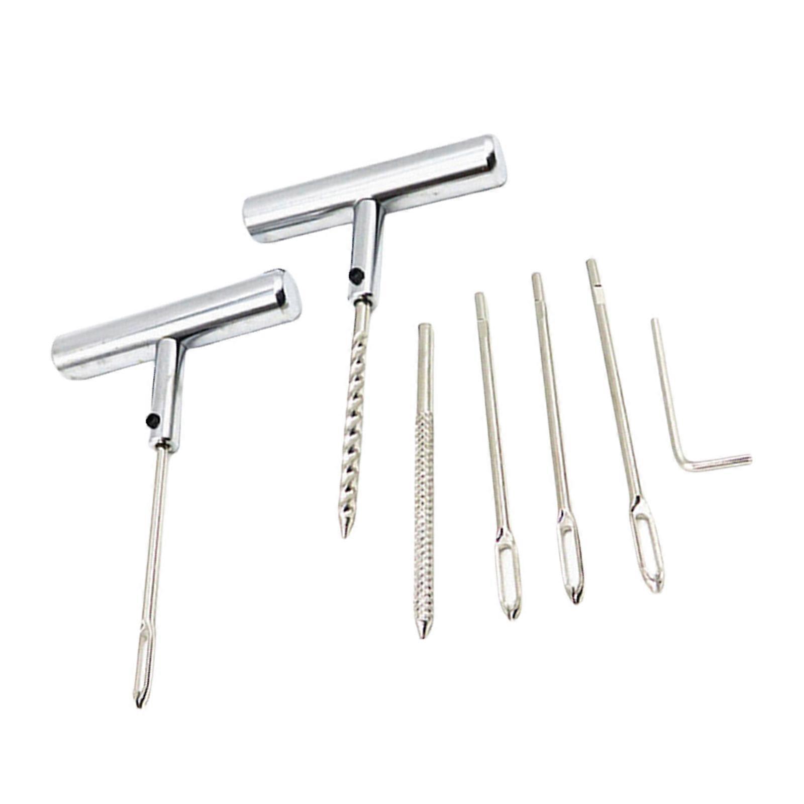 Vehicle Tire Emergency Repair Kit Including T Handle Insertion Tool Corrosion Resistant Tire Repair set for Punctures Multicolor