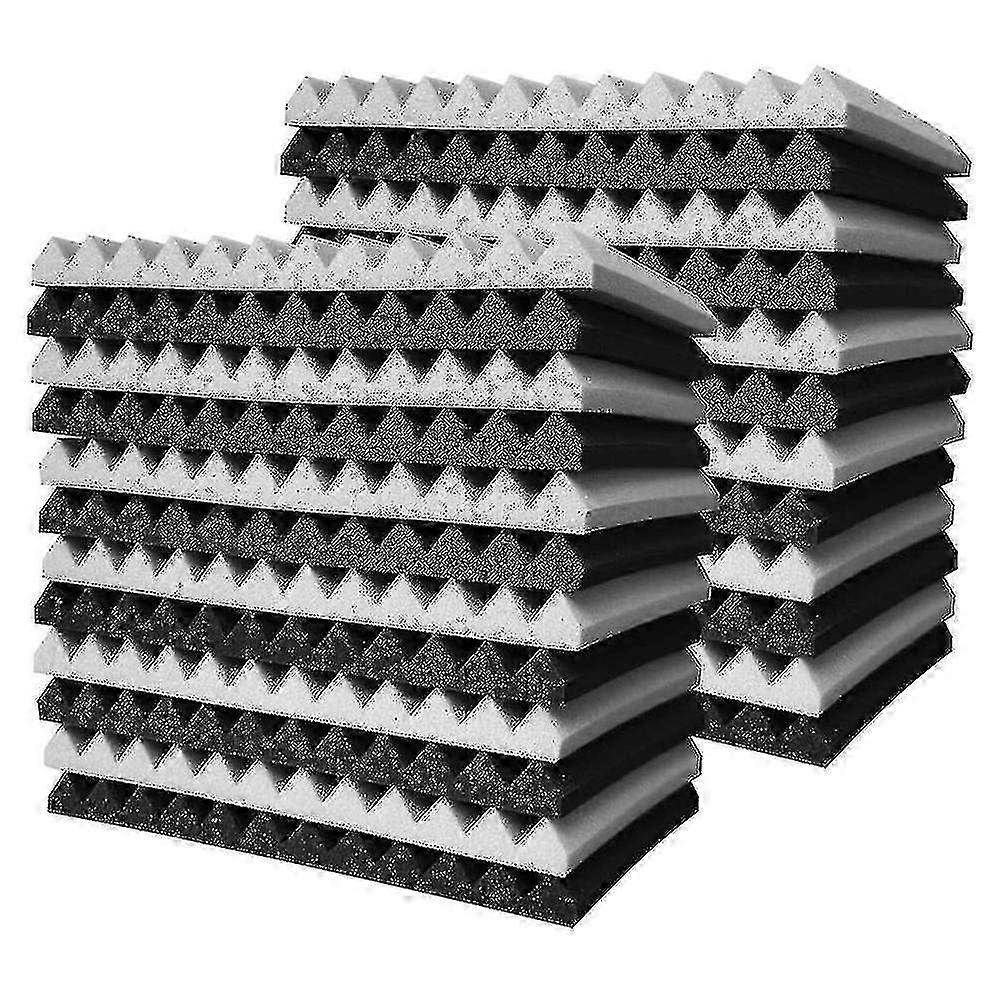 24 stk akustisk skum bord, studio kile fliser, akustisk skum lydisolert pyramide studio behandling vegg