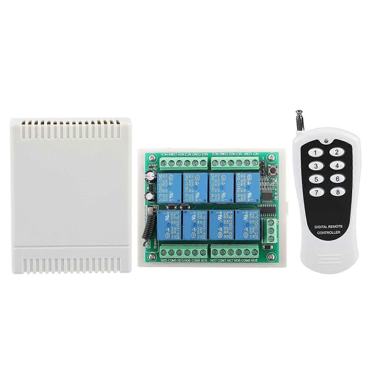 Multifunction 8way Learning Remote Control Switch Wireless Relay Switch Receiver Replacement