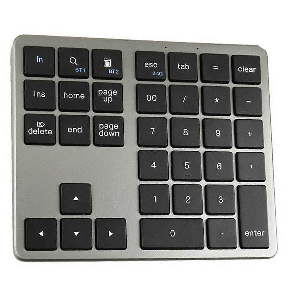 jixopn 2.4G Bluetooth-Compatible Numeric Keypad USB Rechargeable 35 Keys Digital Keyboard Ultra-thin Numpad Keyboard for Android IOS Window