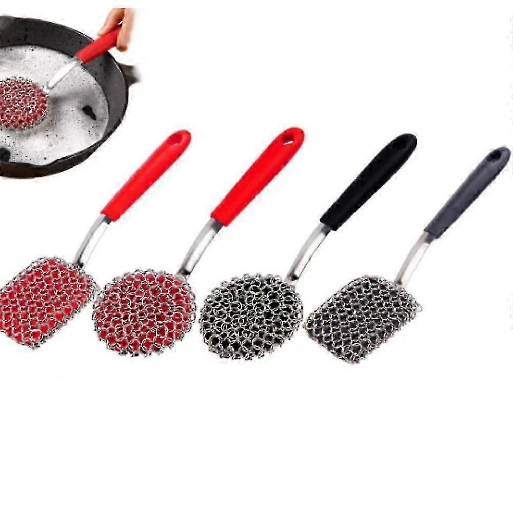 Chainmail Grill Scrubber,Chain Mail Scrubber Cast Iron,3-in-1 Chainmail Cleaner