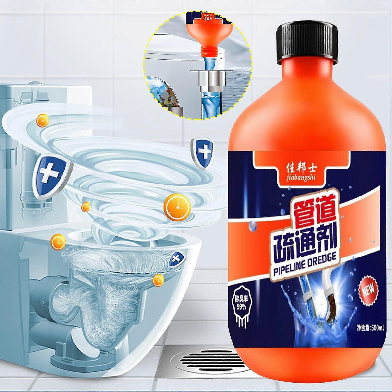 Unblocking Agent Toilet Cleaning Solution 500ml, Compatible with Household Toilets, Sewer Deodorization & Drain Cleaner