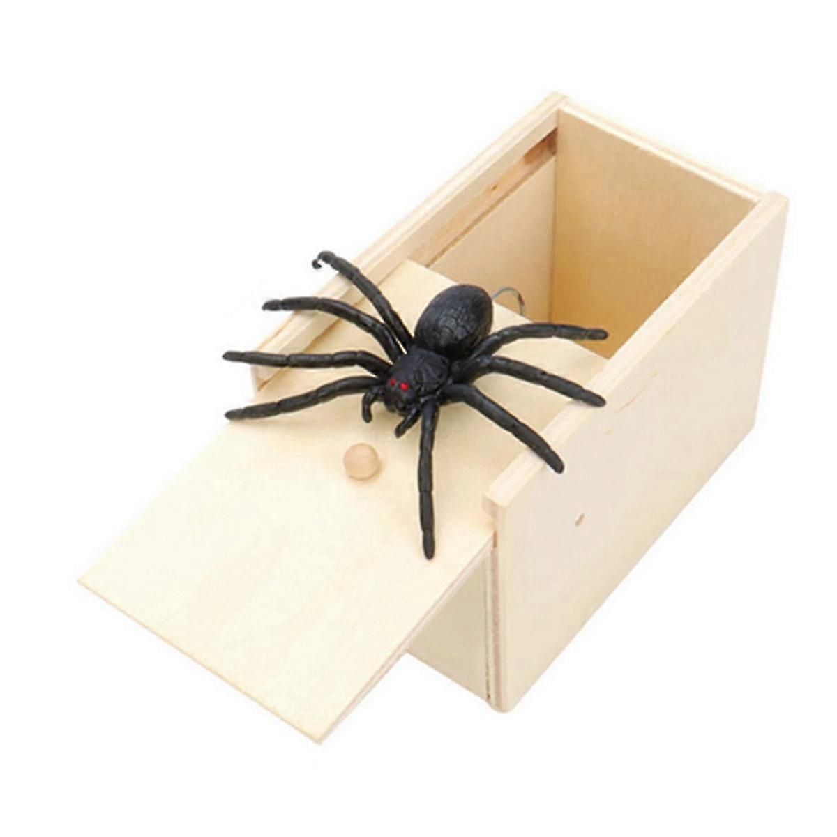 Trick Spider Quality Wooden Hidden Box - Scare Prank Box with Fun Game and Trick Item Inside