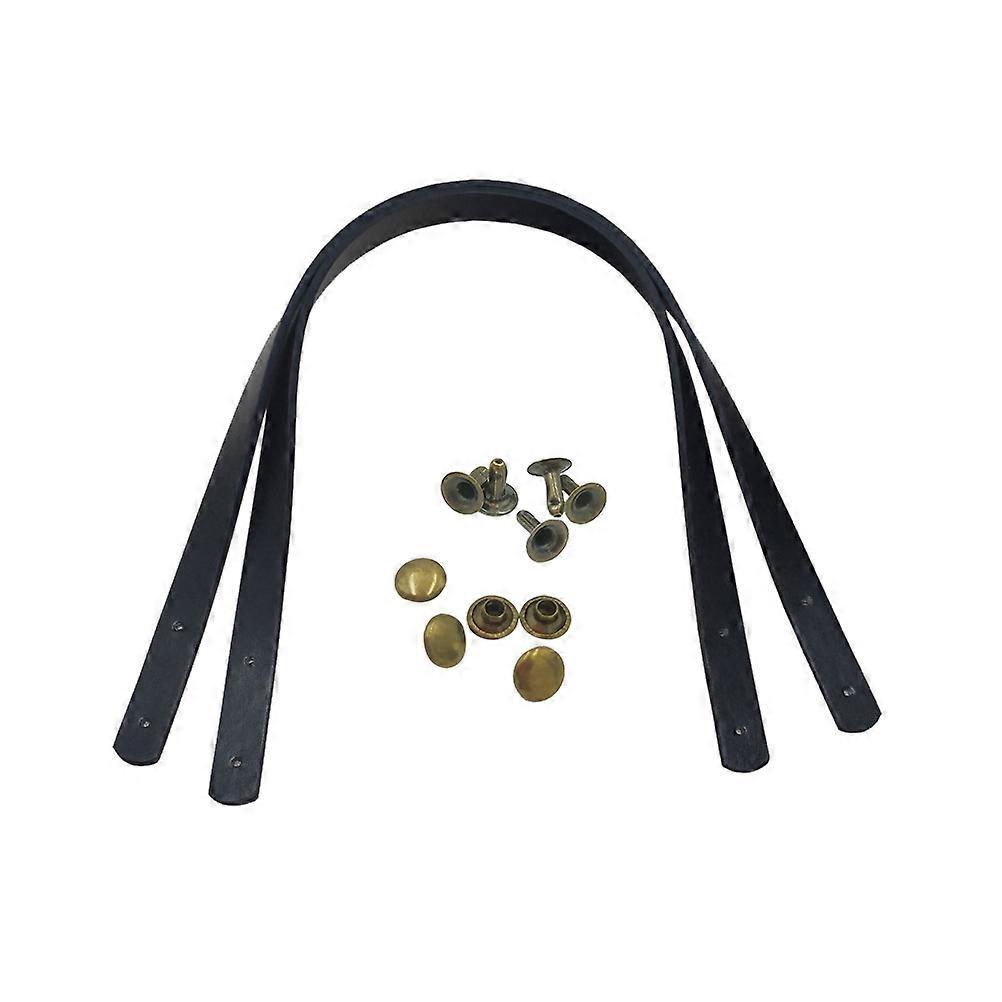 Handbag Strap Black PU for Tote Bag Replacement 2Pcs Durable