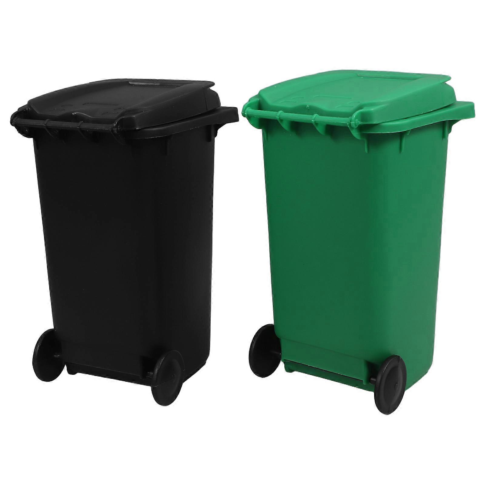 Multi Functional Mini Trash Can Pencil Holder for Desktop Use 2Pcs Plastic