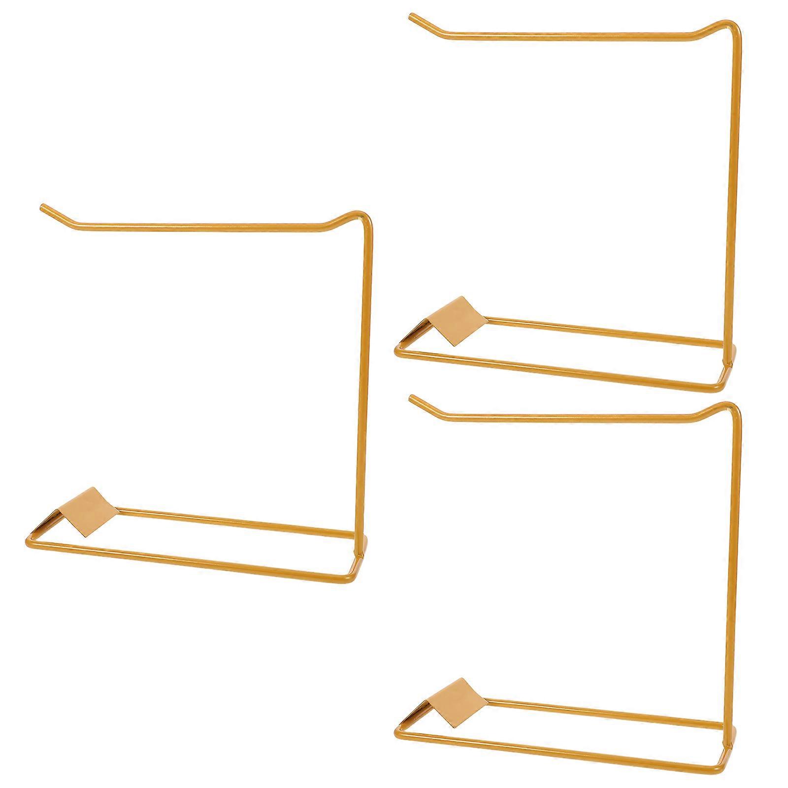 3Pcs Nail Polish Sample Stand For Nail Salons Displaying Gel Polish Color Charts In Golden Color With Minimalist Style