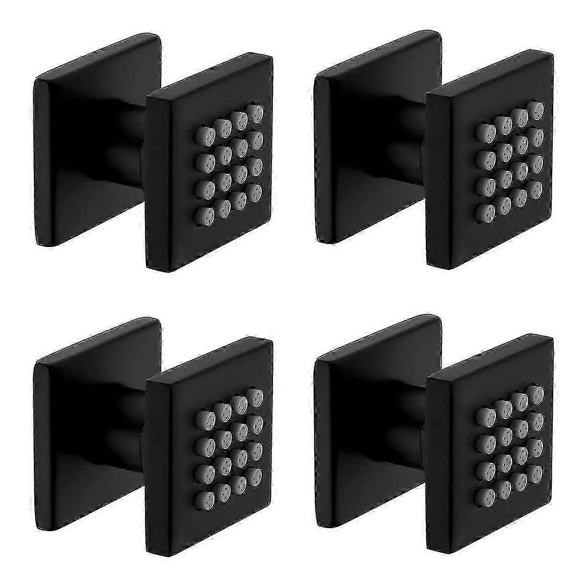 4 قطع النحاس مربع الجسم رذاذ دش ارتفاع ضغط قابل للتعديل تدليك سبا الجانب البخاخ في الحائط ، بلا