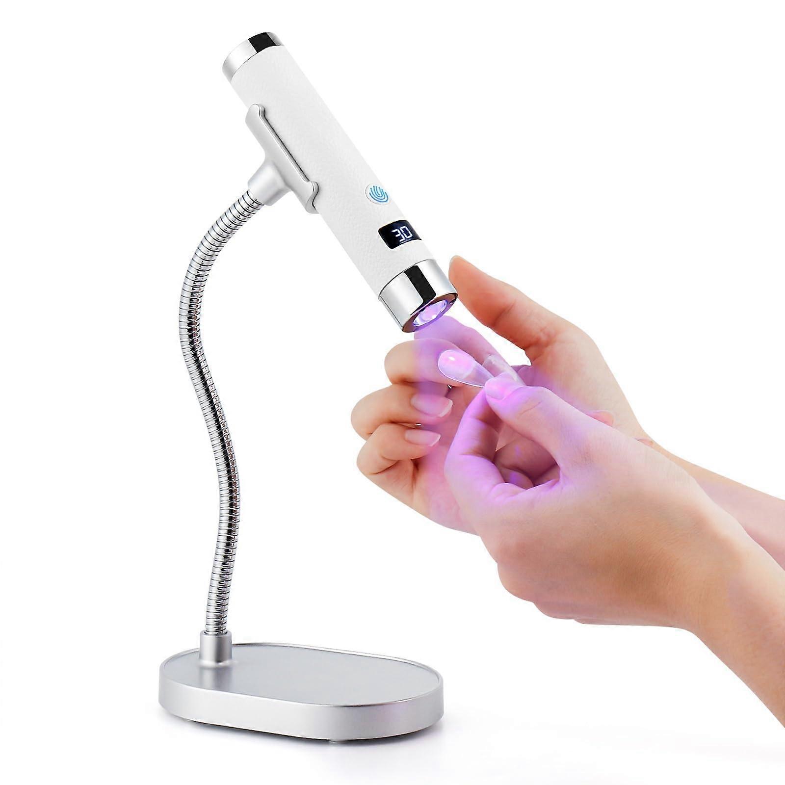 UV LED Nail Lamp Rechargeable with Dual Timer, 360° Gooseneck, Power Gel Nail Dryer for Salon and Home