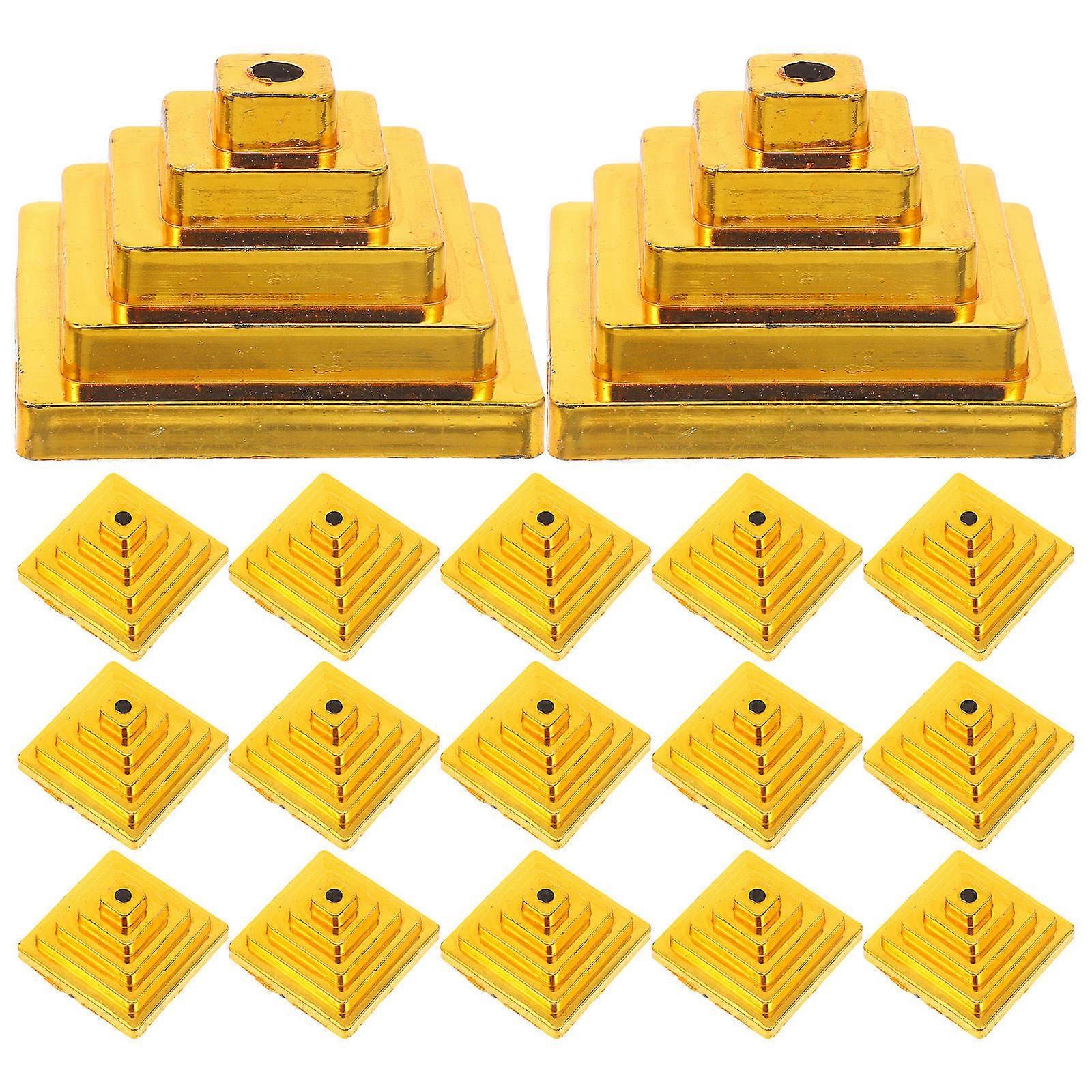 Golden Plastic Flag Pole Base for Office Use 20Pcs Mini Flag Stand