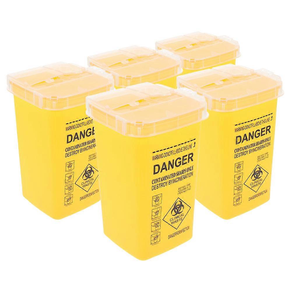Waste Needles Box Sharps Disposal Container for Storage 5Pcs Multi-Use