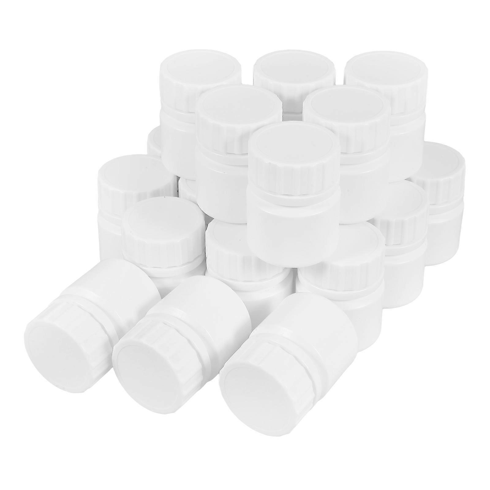 White Medicine Bottle Sealed Sample Bottle for Storage 20Pcs Hdpe