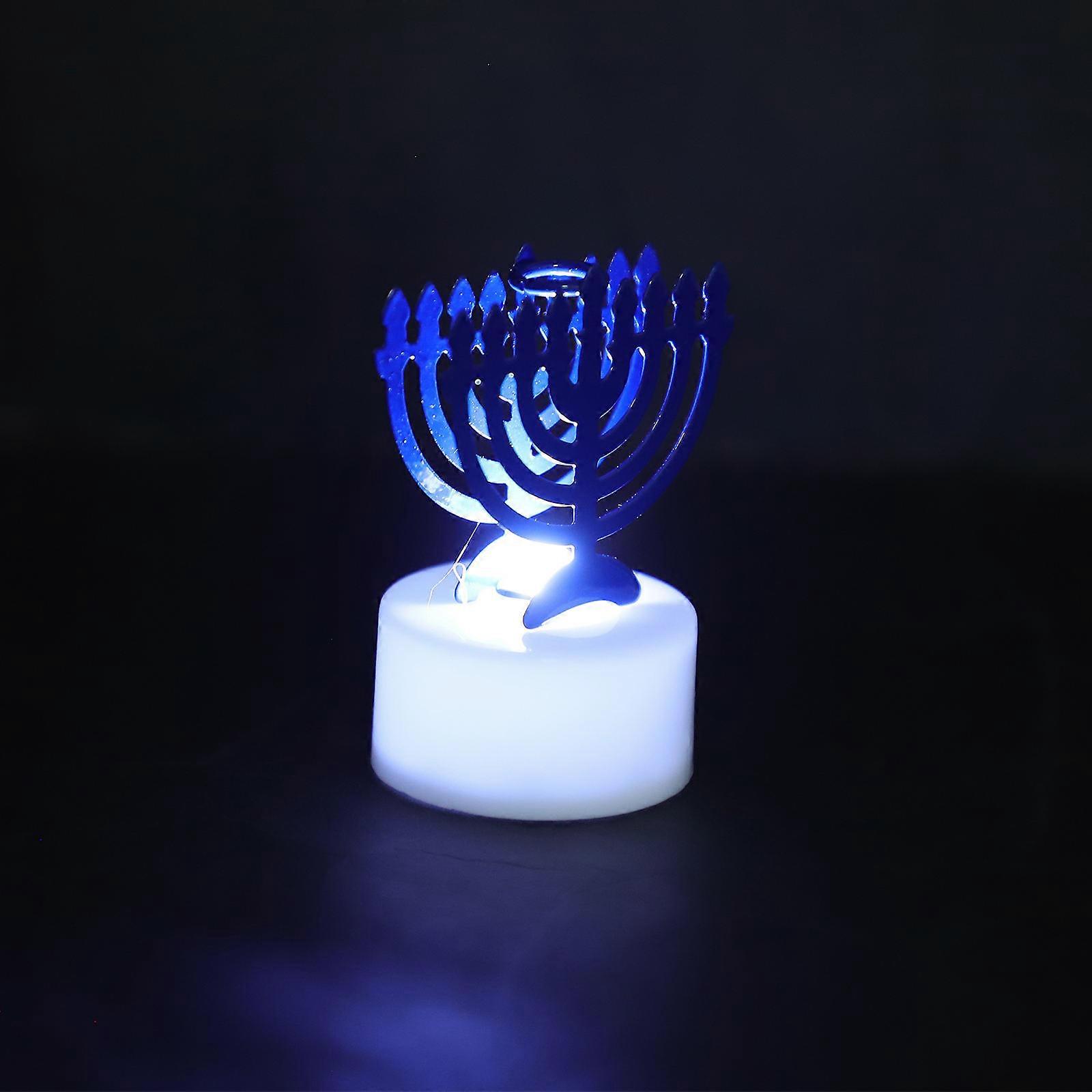 LED Candle Lamp for Prayer Decor with Blue Iron Material