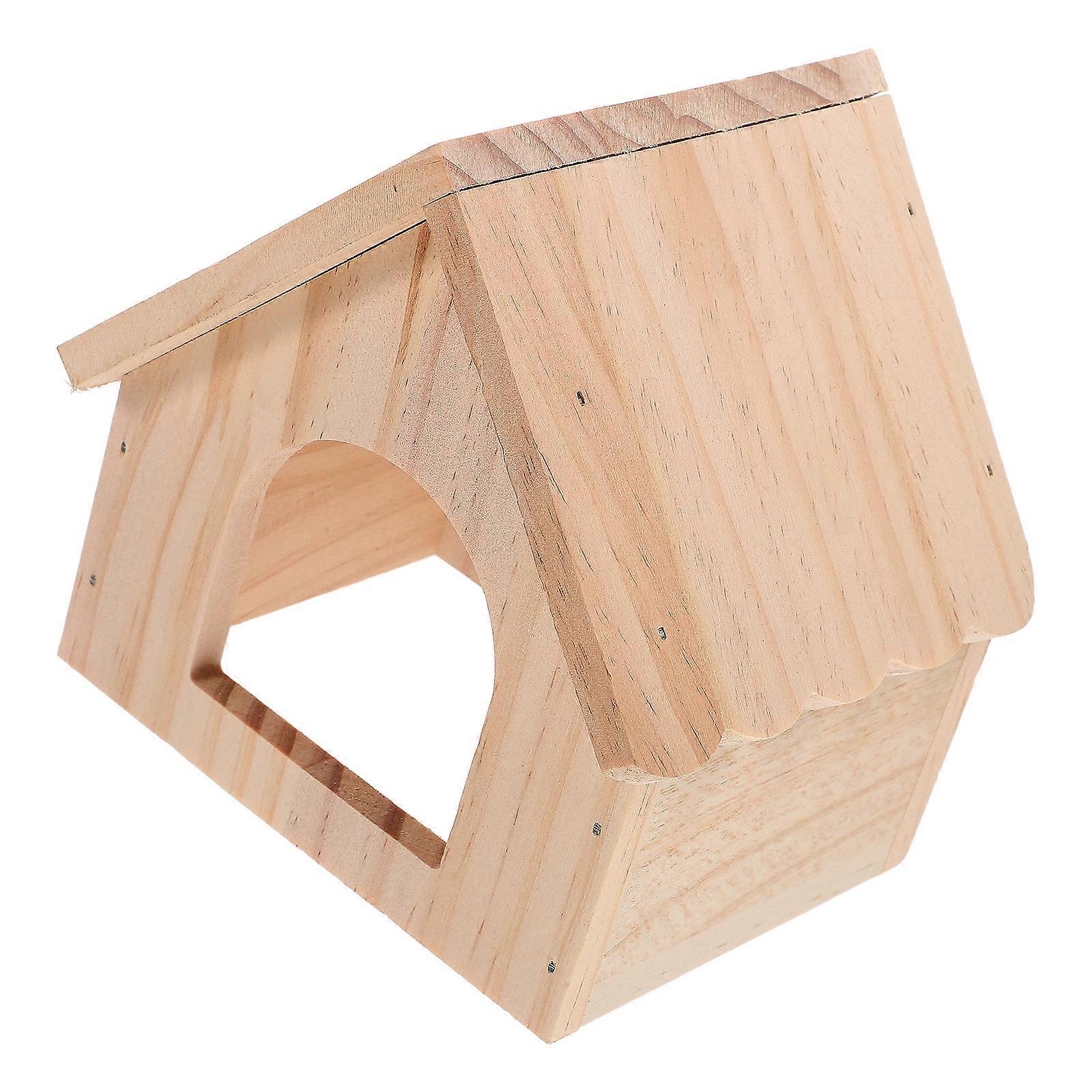 Wooden Hamster Hut for Small Pet Hideout and Exercise
