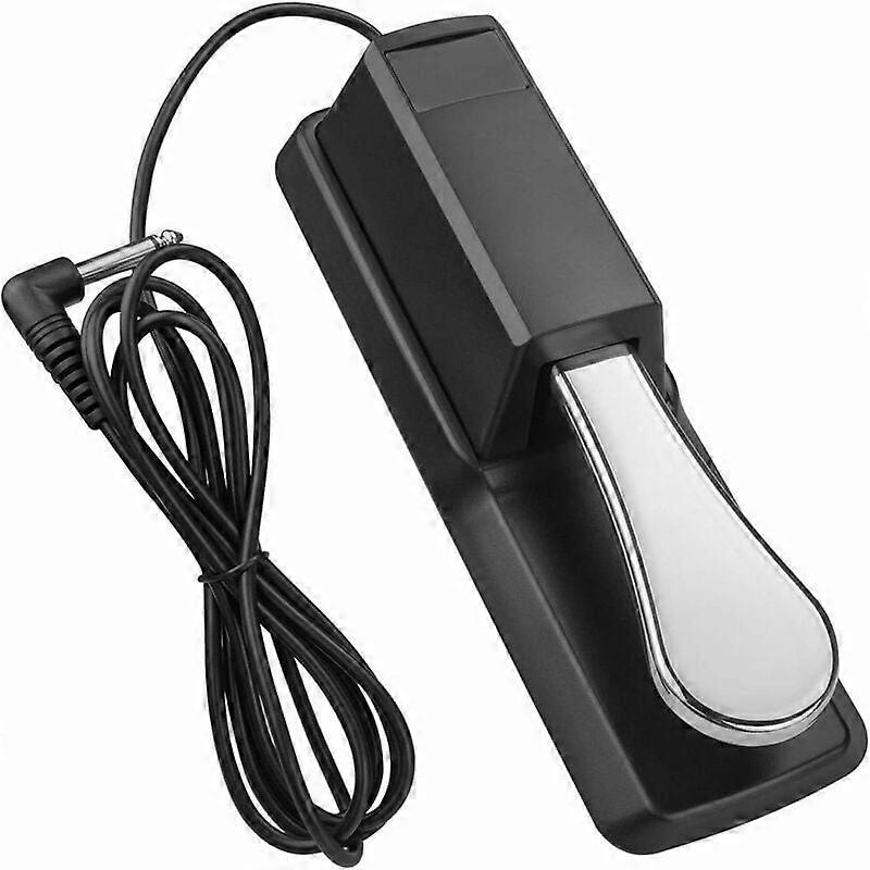 Sustain Pedal, Universal Electronic Organ Keyboard Pedal with Polarity Switch 1/4'' Input Plug, suitable for Digital Electric Piano, Piano