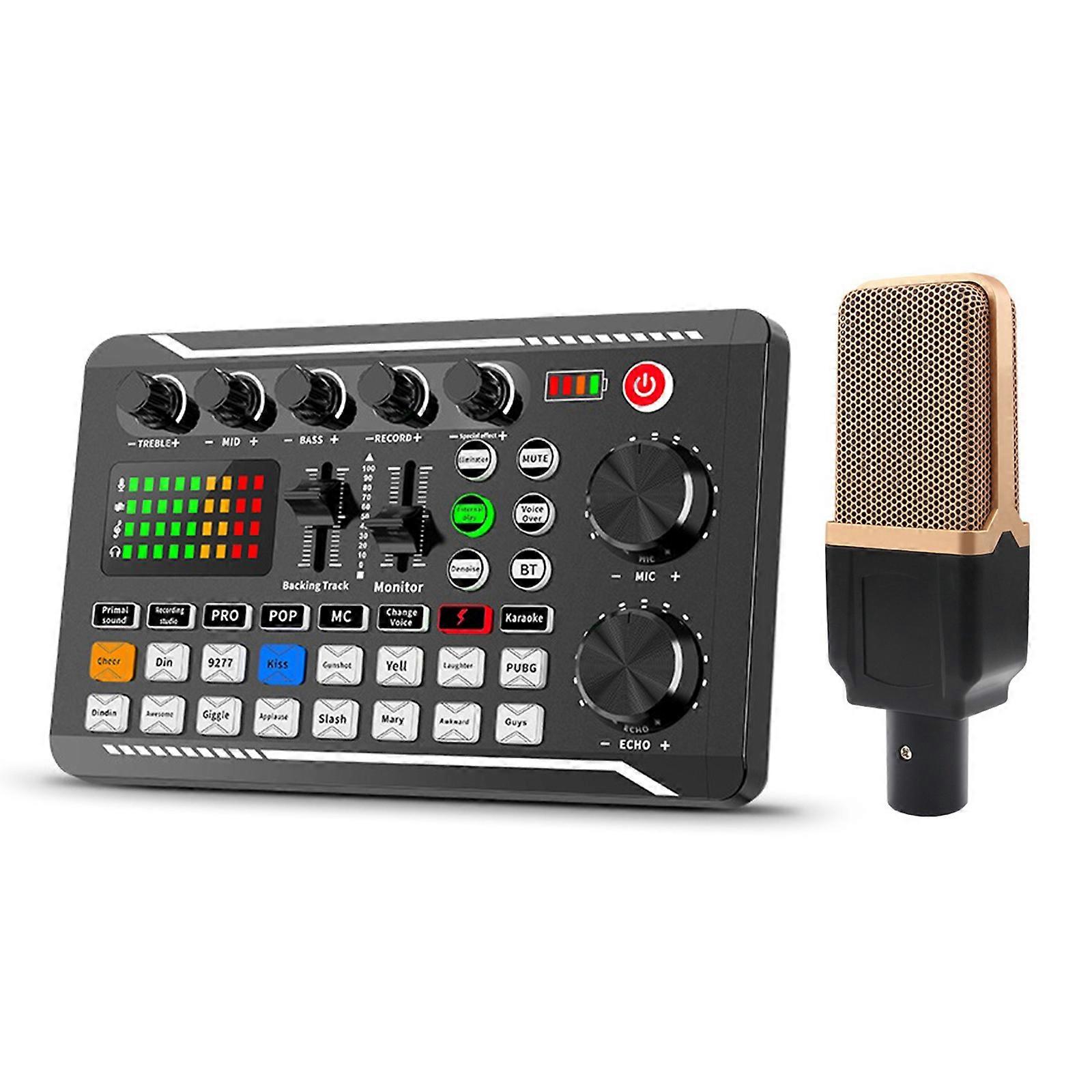 Ensemble microphone F998 avec technologie de traitement audio avancée et mixeur audio pour un son clair en diffusion en continu (multicolore)