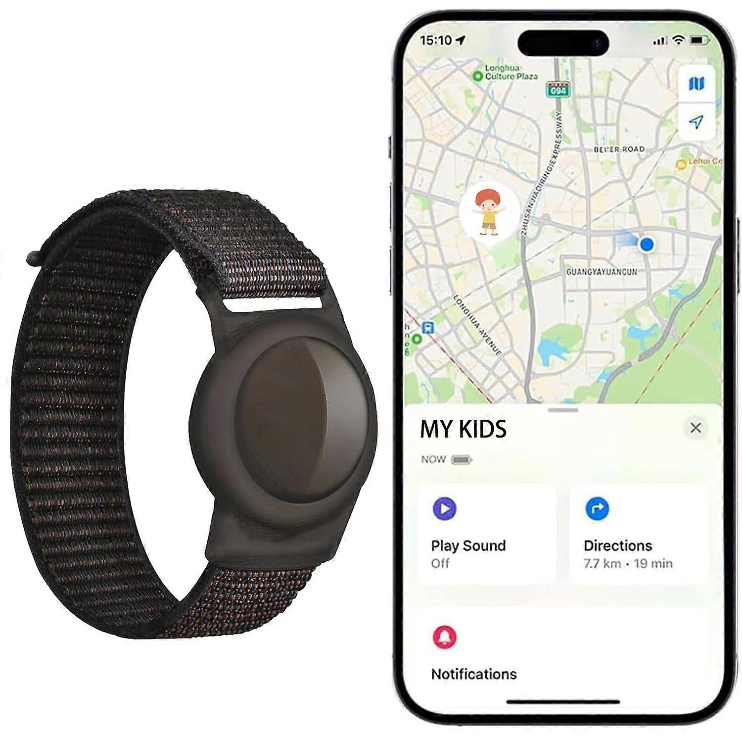 GPS Tracker for Kids Compatible with Apple Find My, Waterproof RealTime Locator Watch for Elderly and Teens