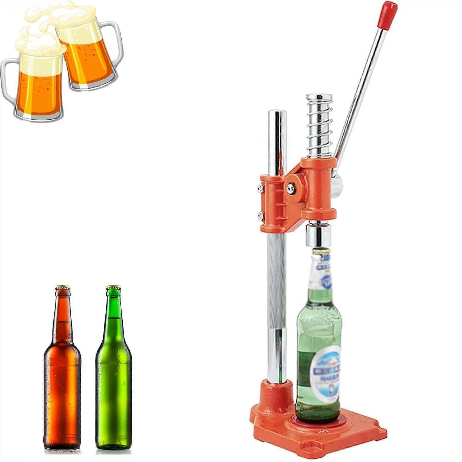 Manual Beer Bottle Capper with Adjustable Height, Lever Action and NonSlip Base for Home Brewing