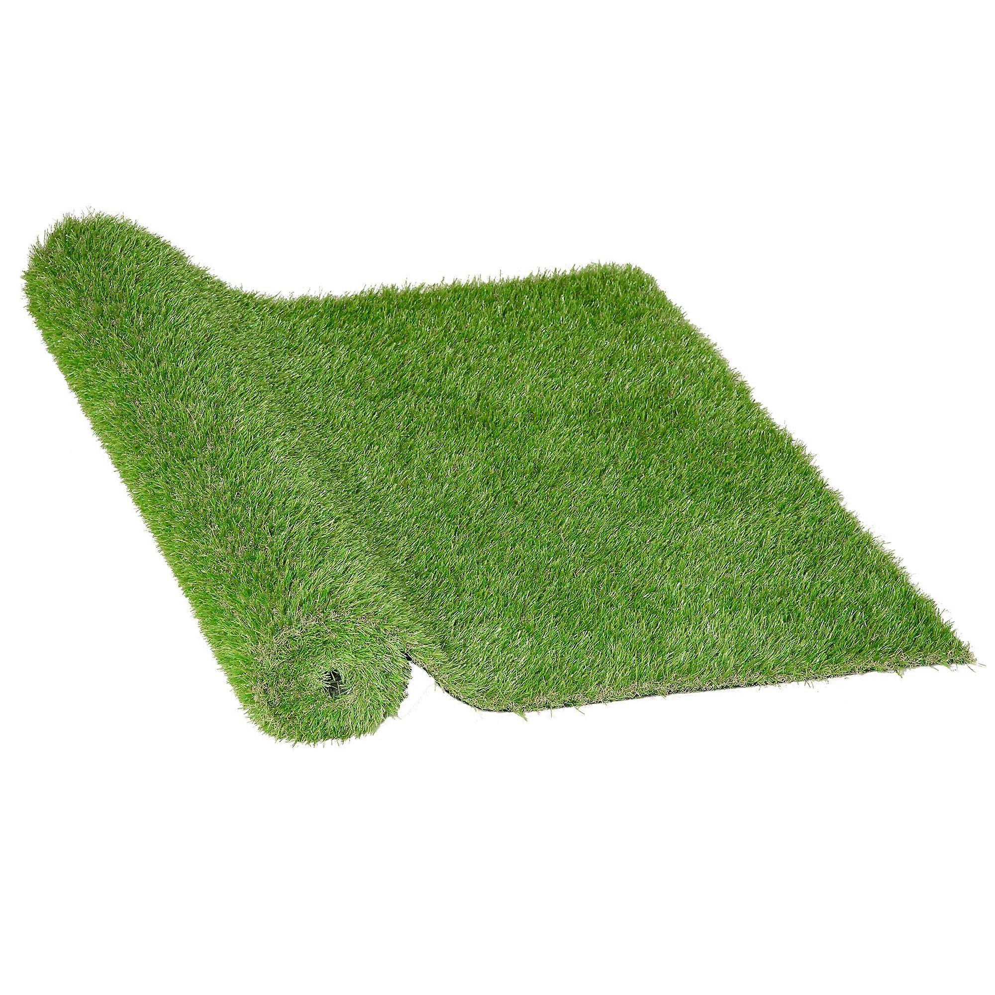 10' x 3' Artificial Grass for Lawn and Garden, Realistic Synthetic Turf with Drainage, Green