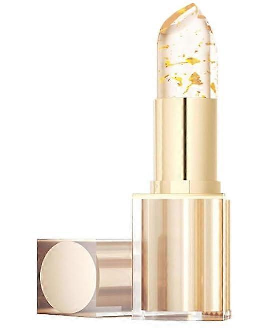 Color Changing Transferproof Lipstick with pHResponsive Shade and Gold Crystal Case