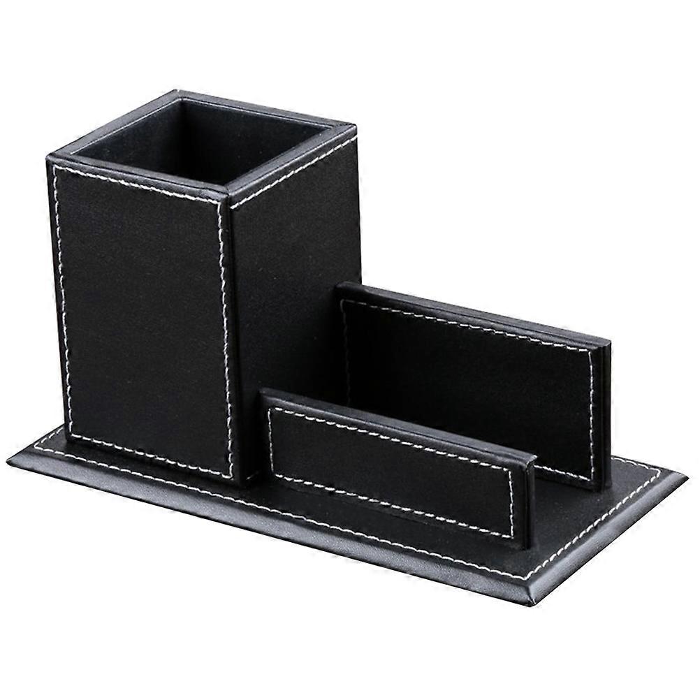 PU Pen Holders Container for Office Desk Practical Black Organizer