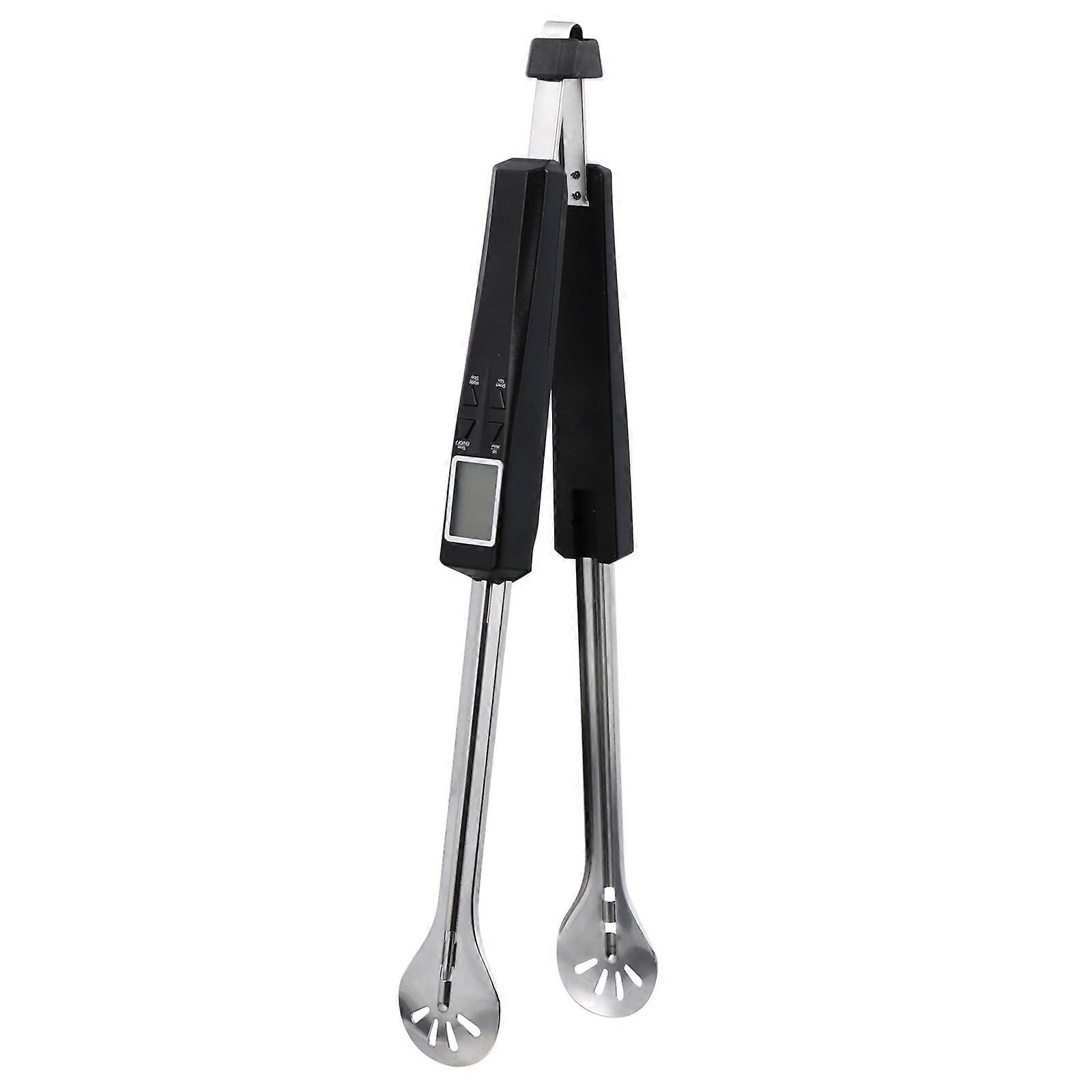 Black Food Thermometer Barbecue Tong for Precise Temperature Reading 1Set