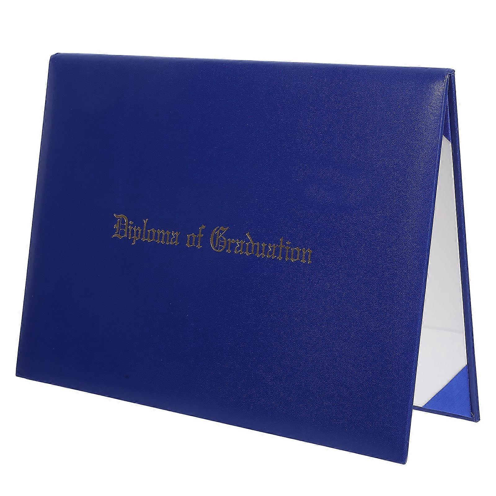 Graduation Diploma Folder Blue Hard Cover for Document Protection