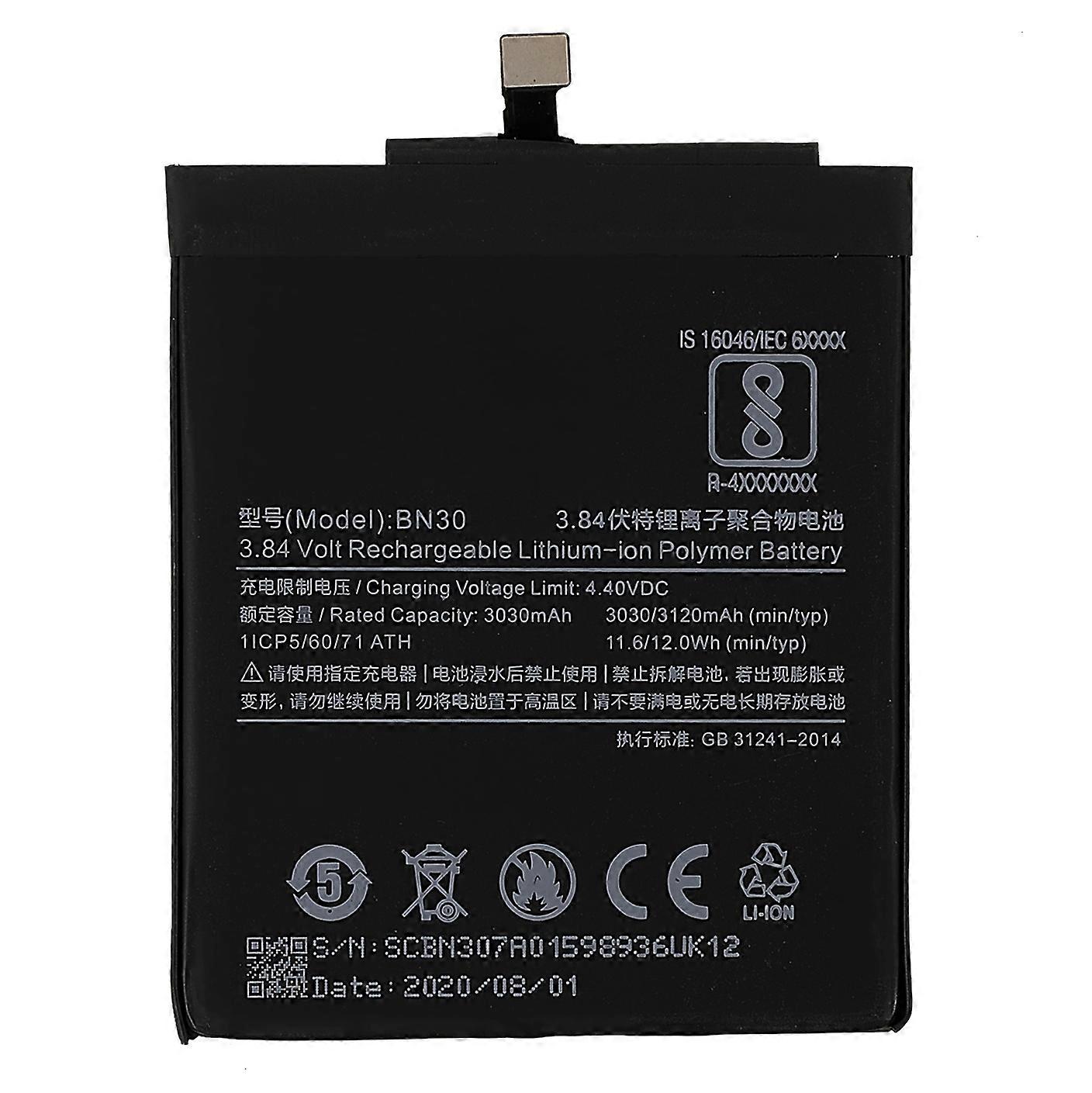 3.85V 3030mAh Battery Replacement (Encode: BN30) (without Logo) for Xiaomi Redmi 4a