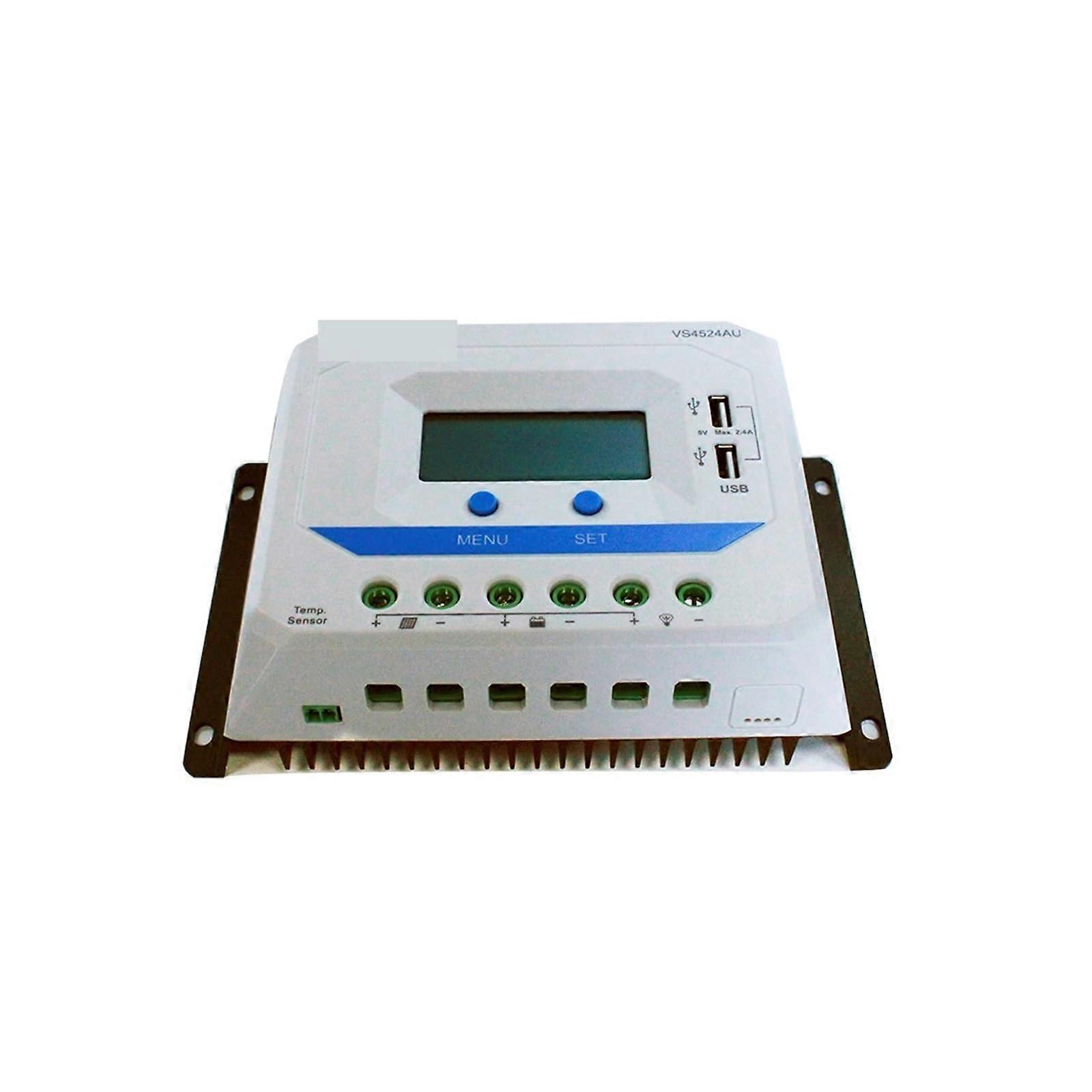 45A Solar Charge Controller 12V/24V Auto PWM with LCD Display and Dual USB Fast Charging