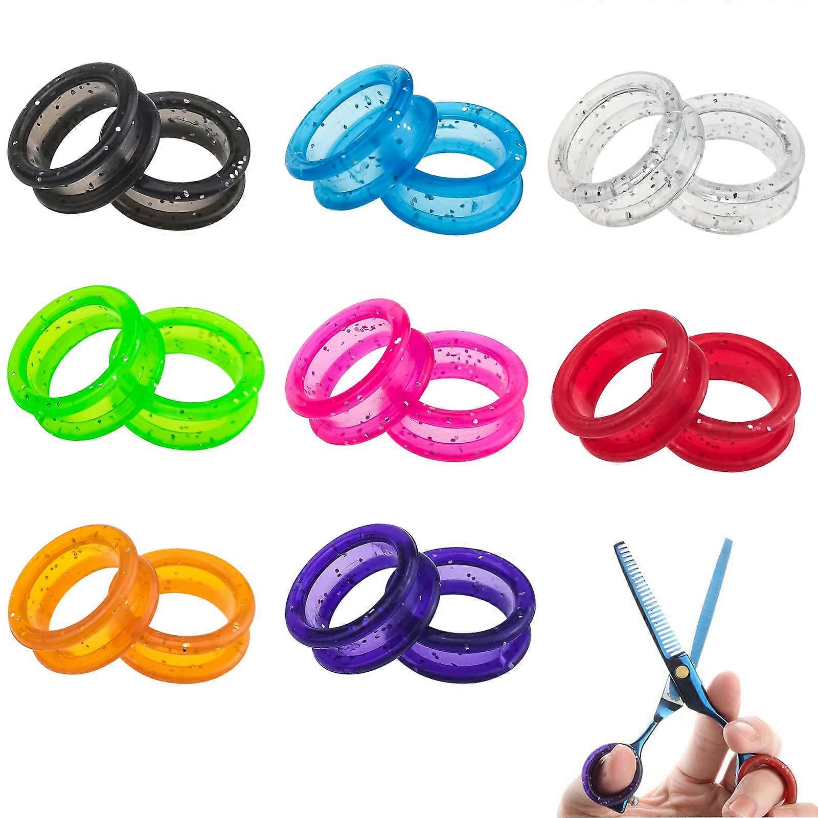 16 PCS Silicone Scissors Finger Inserts with Comfortable Grip and AntiCallus Protection, 8 Colors